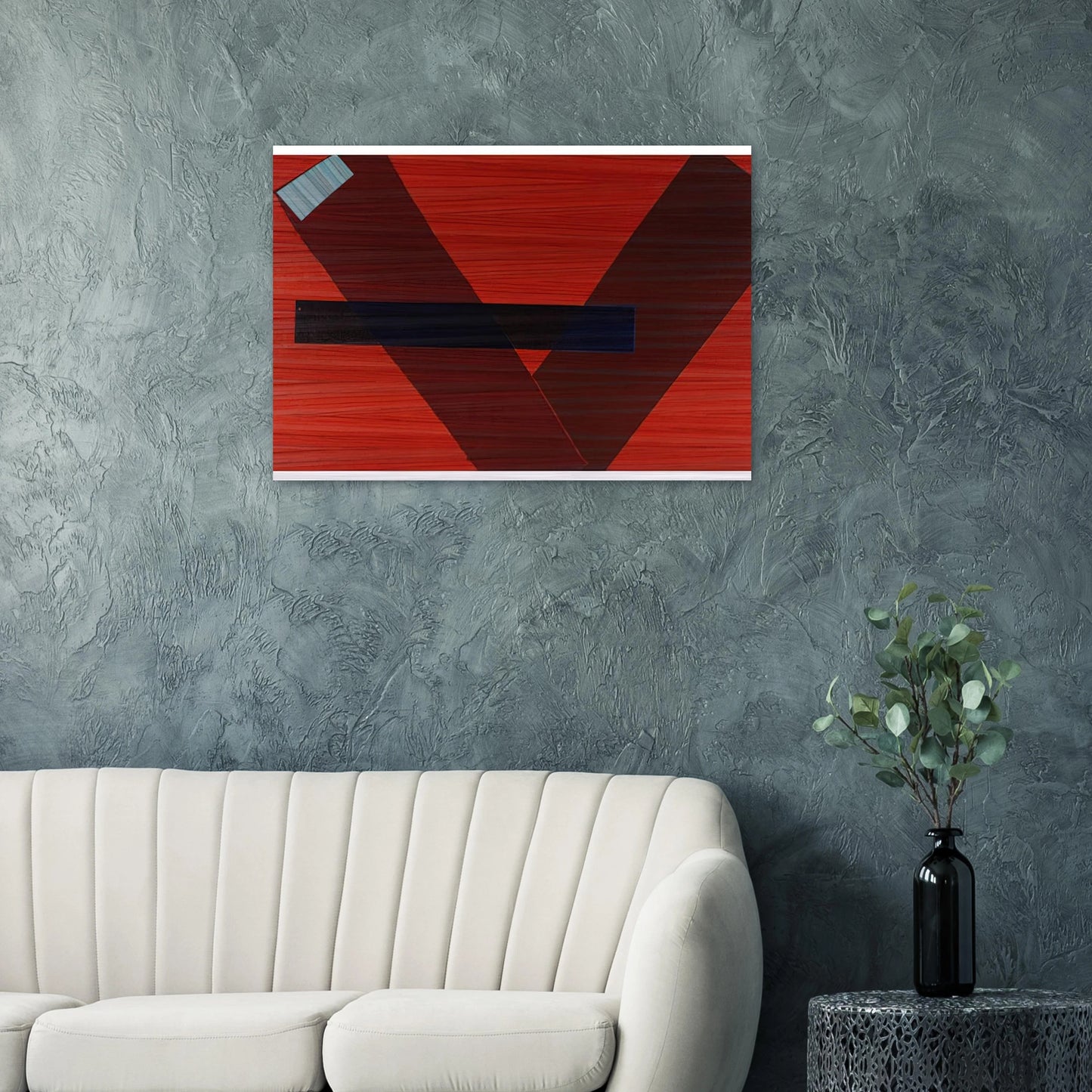 Blue Line - Sam Gilliam Brushed Aluminum Print - 70x100 cm / 28x40 inches | Sam Gilliam Aluminum Print | Sam Gilliam Prints