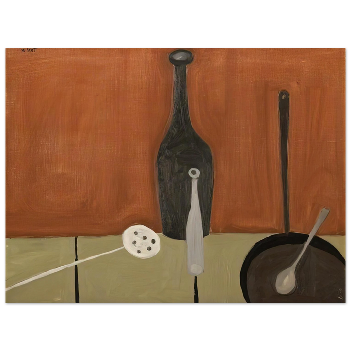 William Scott - Bottle and Fish Slice - 1949 75x100 cm / 30x40inches Fine Art Poster