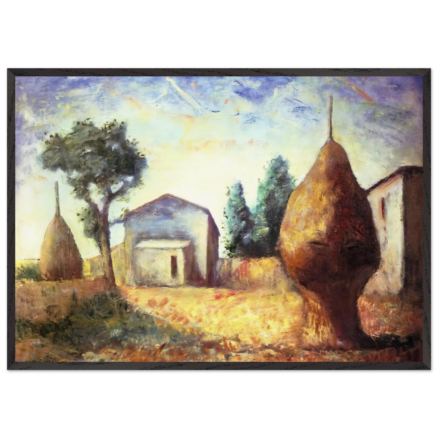 PAGLIAI 1929 - Carlo Carra 70x100 cm / 28x40 inches Framed Art Print – Black Wooden Frame