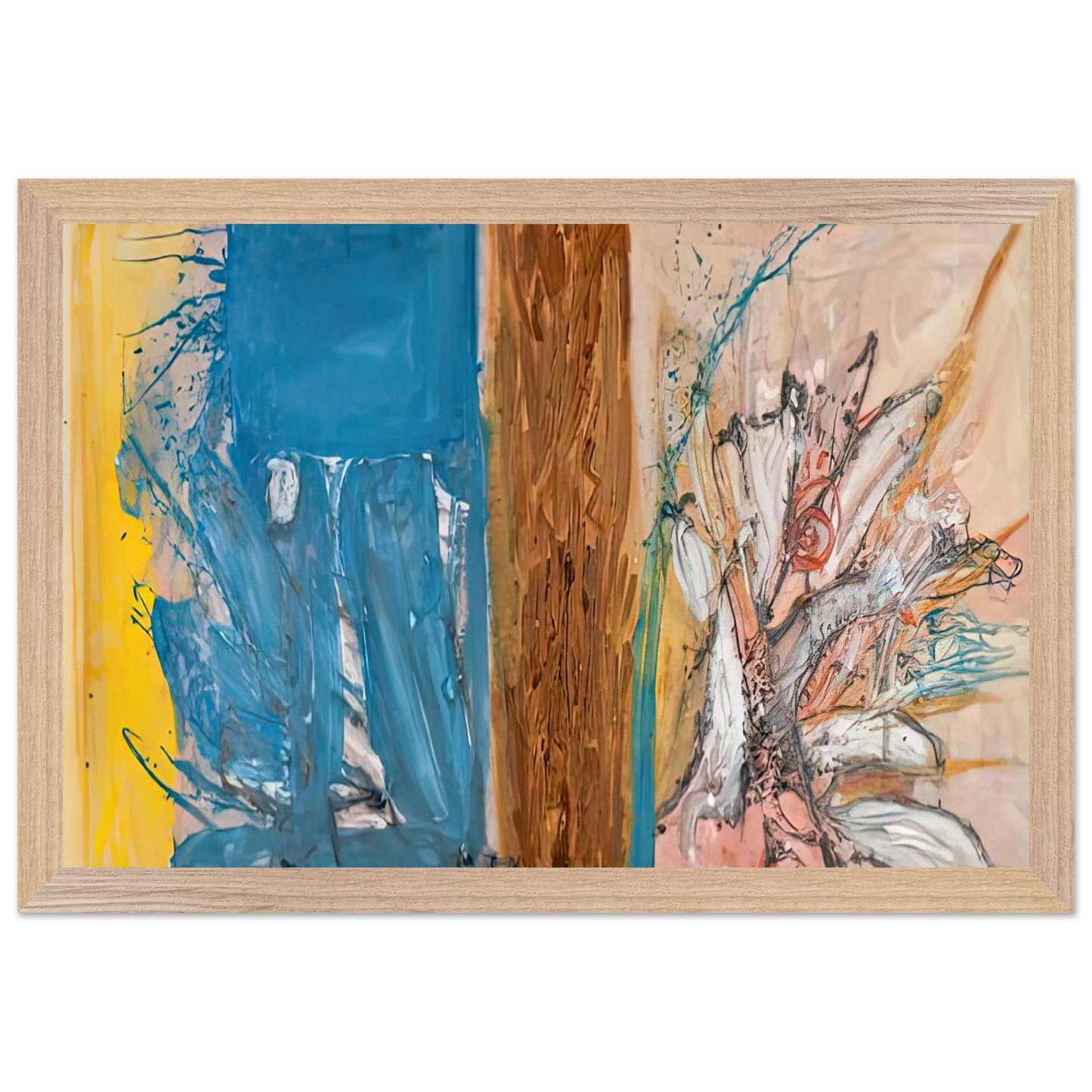 Helen Frankenthaler - The Façade, 1954- Wall Art - 60x80 cm / 24x32 inches - Premium Wooden Framed Poster With Fine Art Paper - Black frame
