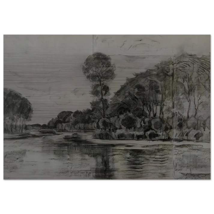 Lonely tree at the Gein - Piet Mondrian Brushed Aluminum Print - 70x100 cm / 28x40 inches | Piet Mondrian Aluminum Print | Piet Mondrian Prints