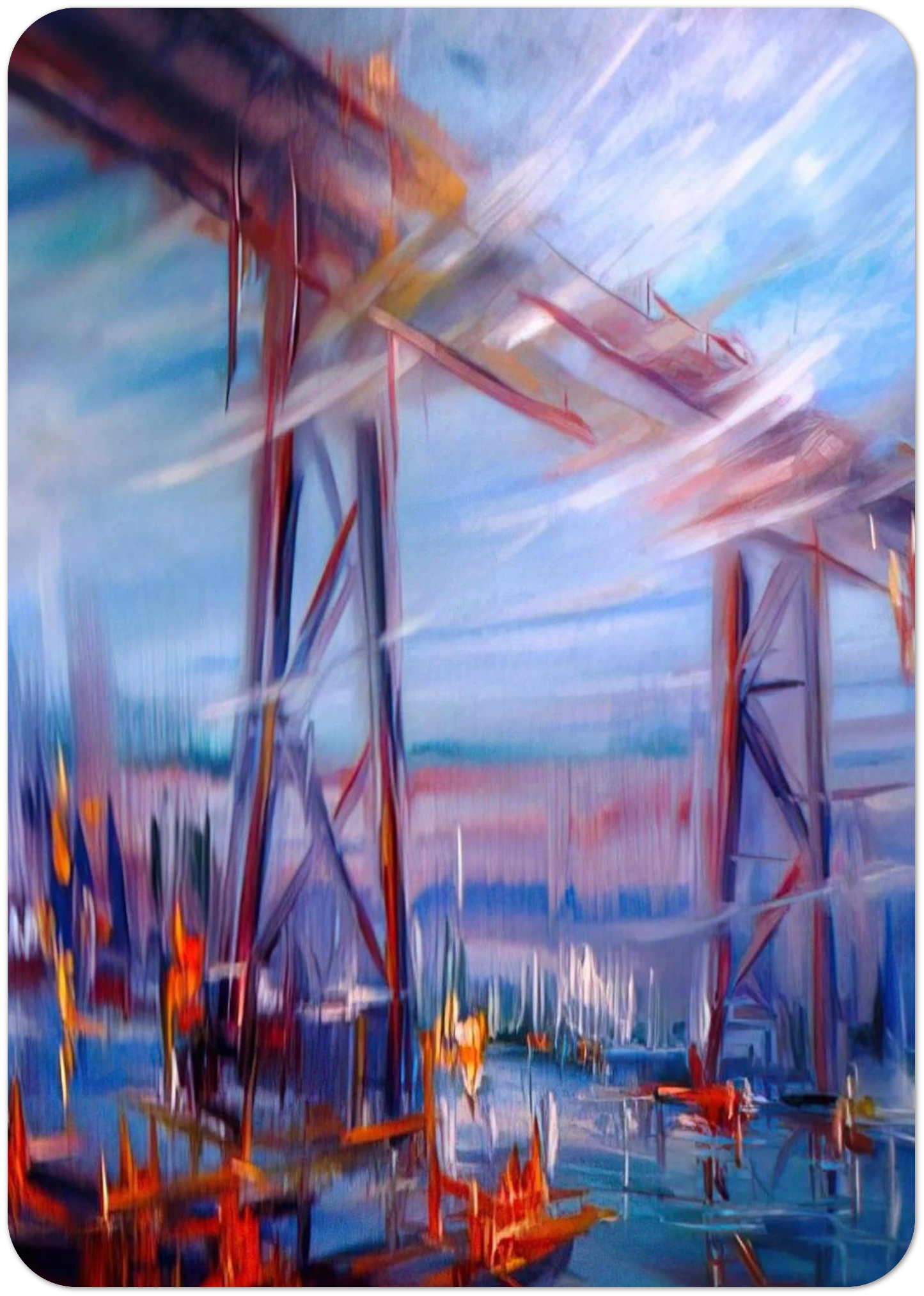 Bridge over Utopia By Konrad Zuse Pack of 10 Post Cards | Konrad Zuse Post Cards | A6 (10.5 x 14.8 cm) - 4.1 x 5.8 inches