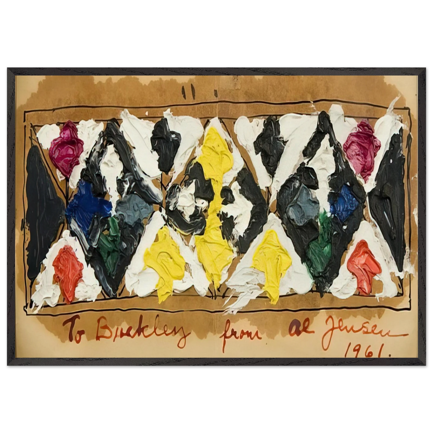 Untitled - 1961 N6 - Alfred Jensen Framed Art Print – Black Wooden Frame - Default Title - -Framed Art Print