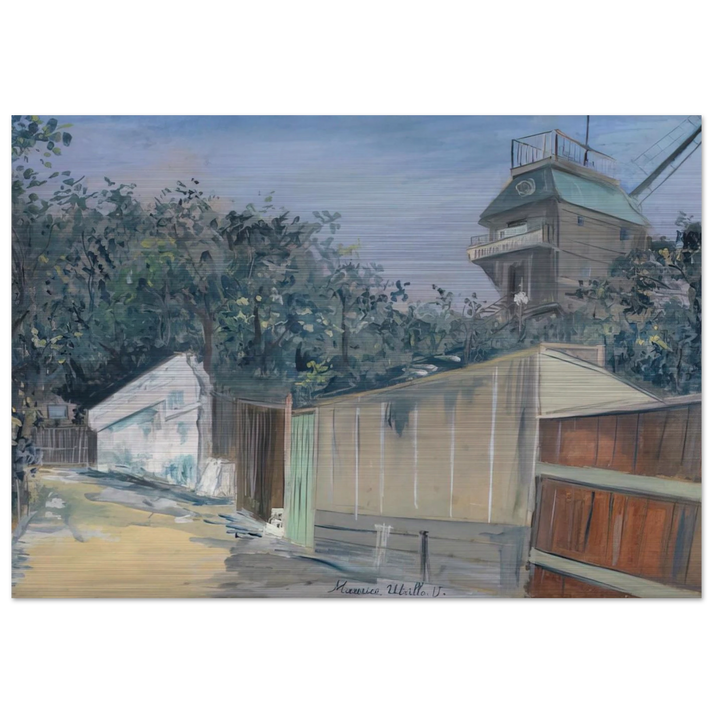 LE MOULIN DE LA GALETTE A MONTMARTRE 1915 - Maurice Utrillo Brushed Aluminum Print - 70x100 cm / 28x40 inches | Maurice Utrillo Aluminum Print | Maurice Utrillo Prints