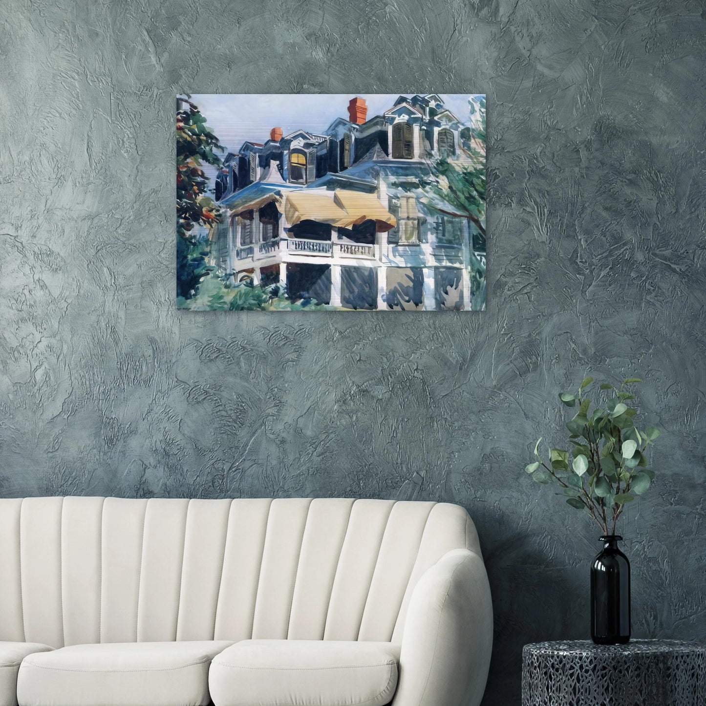 The Mansard Roof - Edward Hopper Brushed Aluminum Print - 70x100 cm / 28x40 inches | Edward Hopper Aluminum Print | Edward Hopper Prints