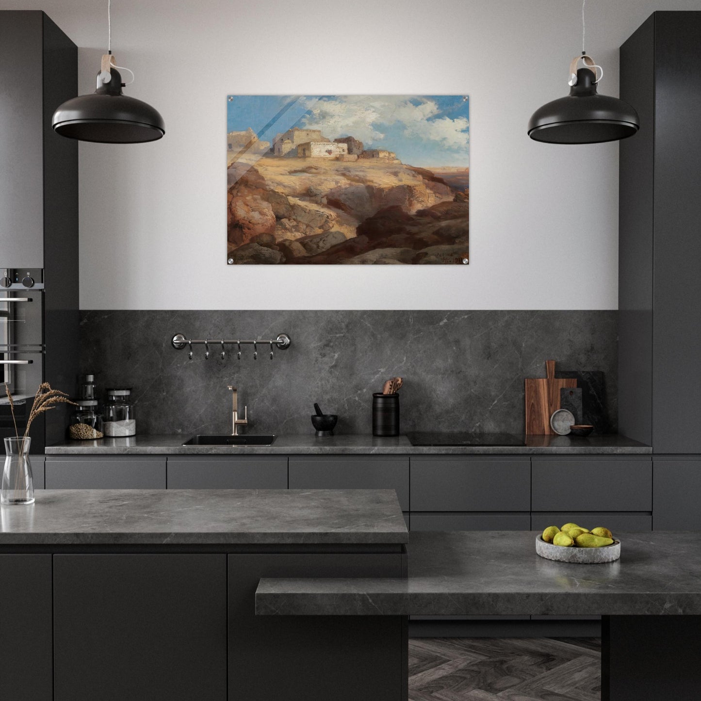 A Bit of Acoma New Mexico - Thomas Moran Acrylic Print - 70x100 cm / 28x40″ inches