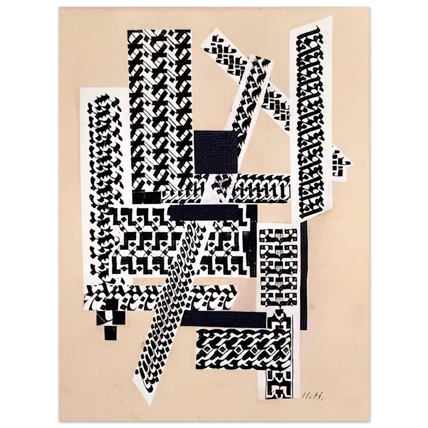 Hannah Hoch - REED PEN COLLAGE 1922 Fine Art Poster - Default Title