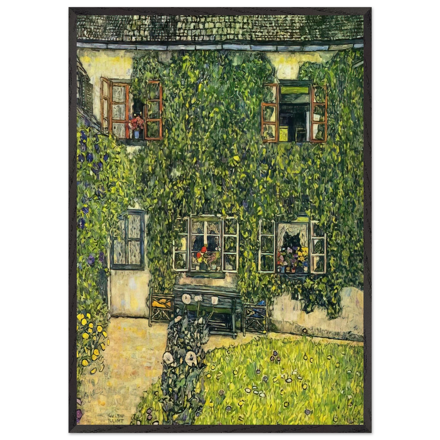 THE HOUSE OF GUARDABOSCHI - Gustav Klimt 70x100 cm / 28x40 inches Framed Art Print – Black Wooden Frame