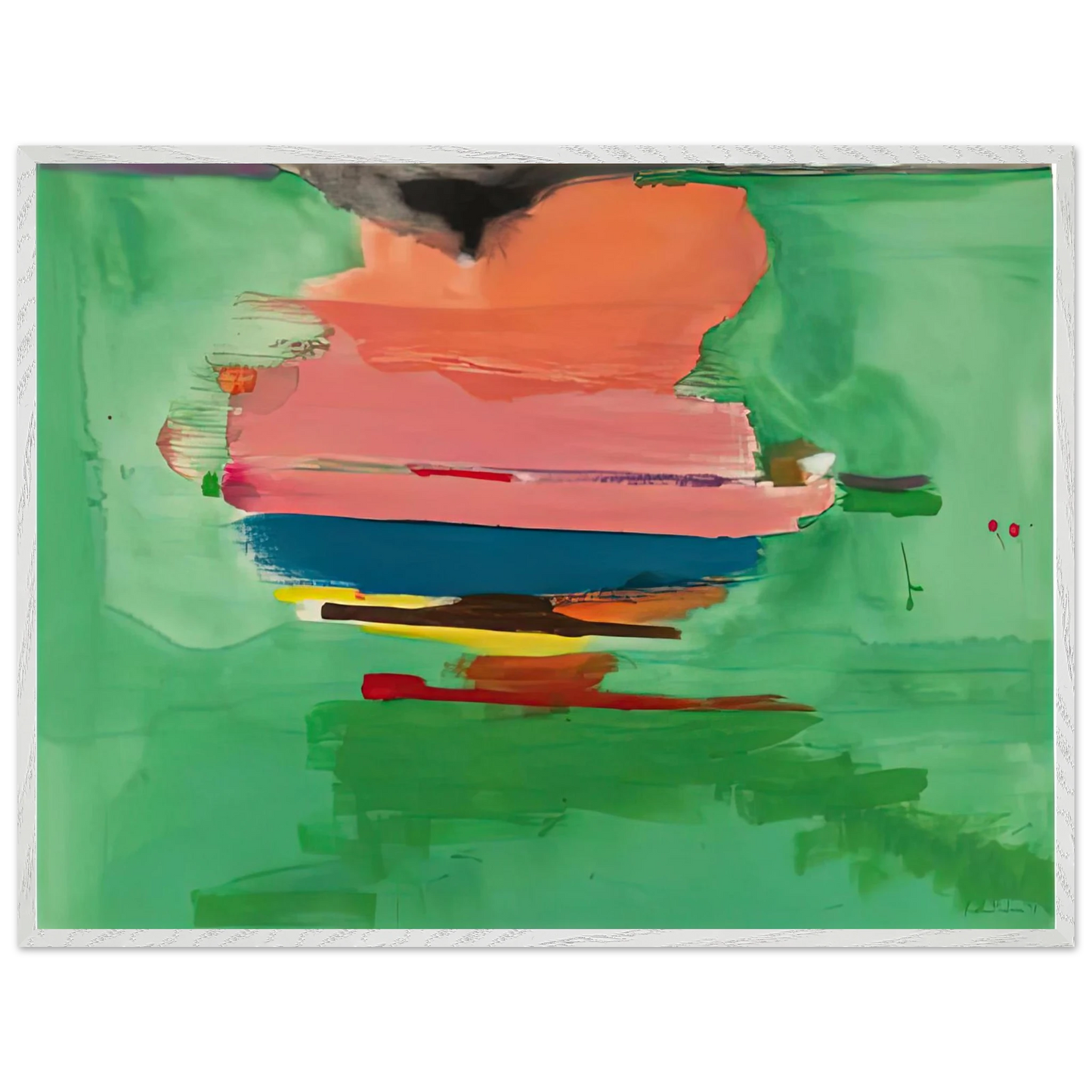Helen Frankenthaler - Untitled, 1973- Wall Art - 21x29.7 cm / 8x12" - Premium Wooden Framed Poster With Fine Art Paper - White frame
