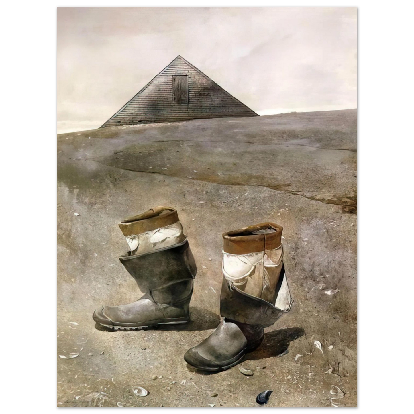 Andrew Wyeth - SEA BOOTS Wall Art - 21x29.7 cm / 8x12" - Fine Art Poster - -