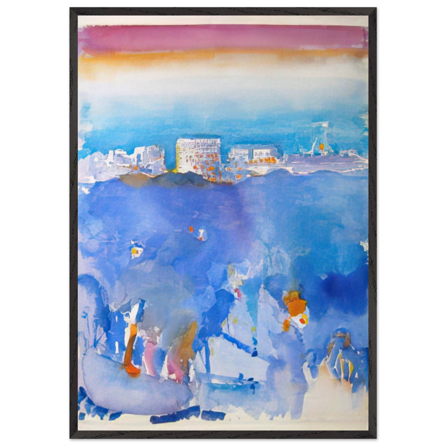 New York Fantasy - 1912 - John Marin 70x100 cm / 28x40 inches Framed Art Print – Black Wooden Frame