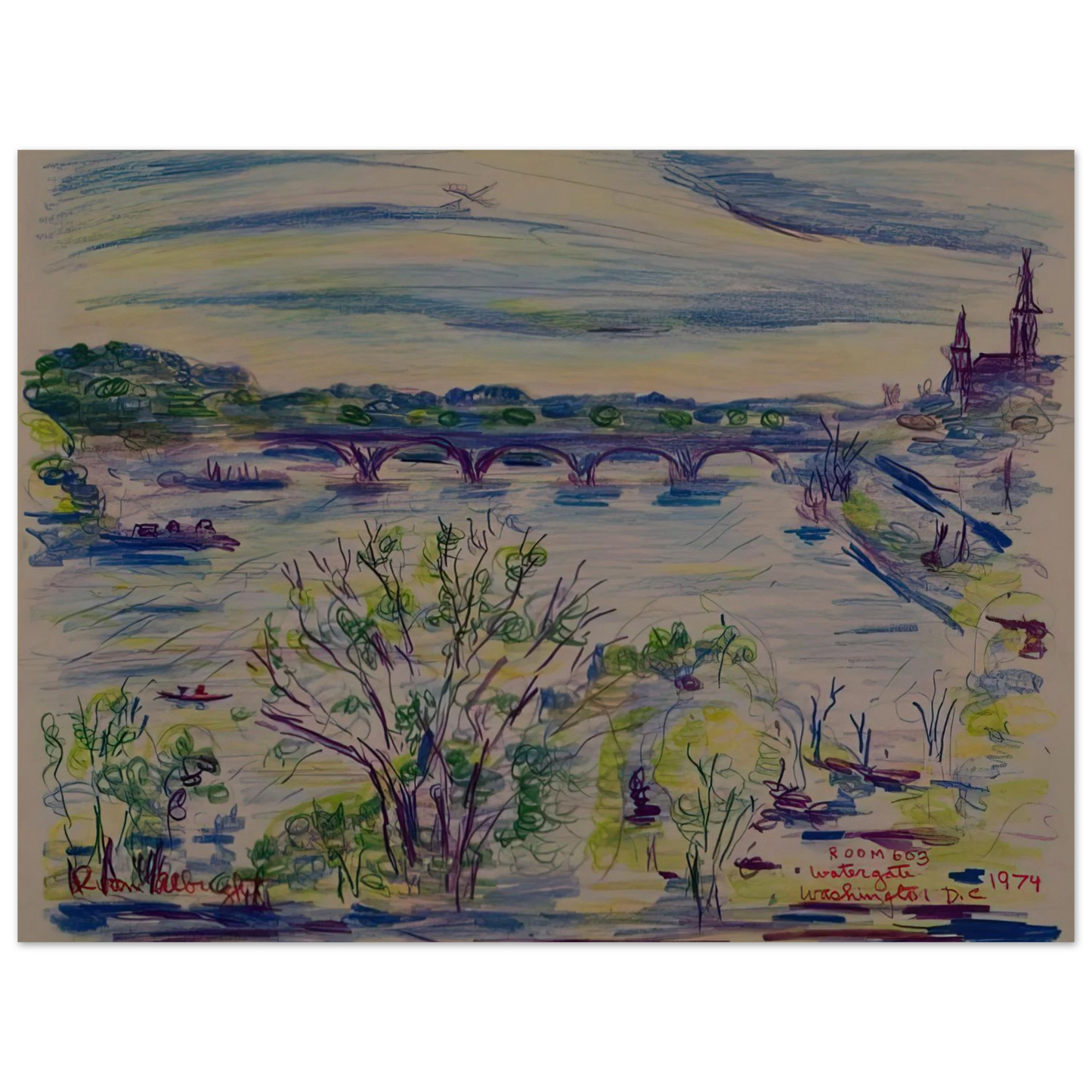 Ivan Albright - VIEW FROM ROOM 603 WATERGATE WASHINGTON D C 1974 Fine Art Poster - Default Title
