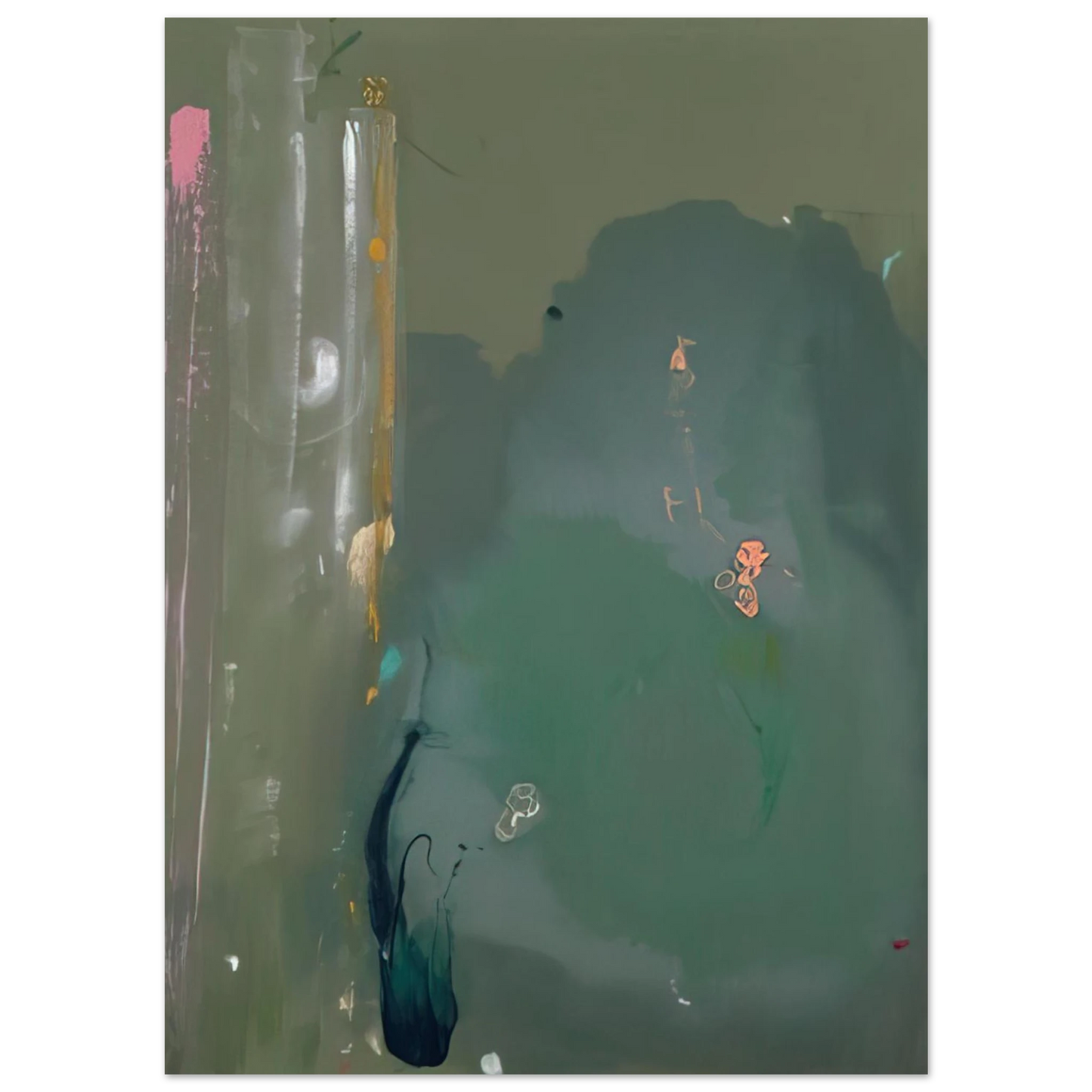Helen Frankenthaler - Côte d Argent - 1980 Wall art - 40x40 cm / 16x16 inches - Premium Wooden Framed Poster With Fine Art Paper - White frame