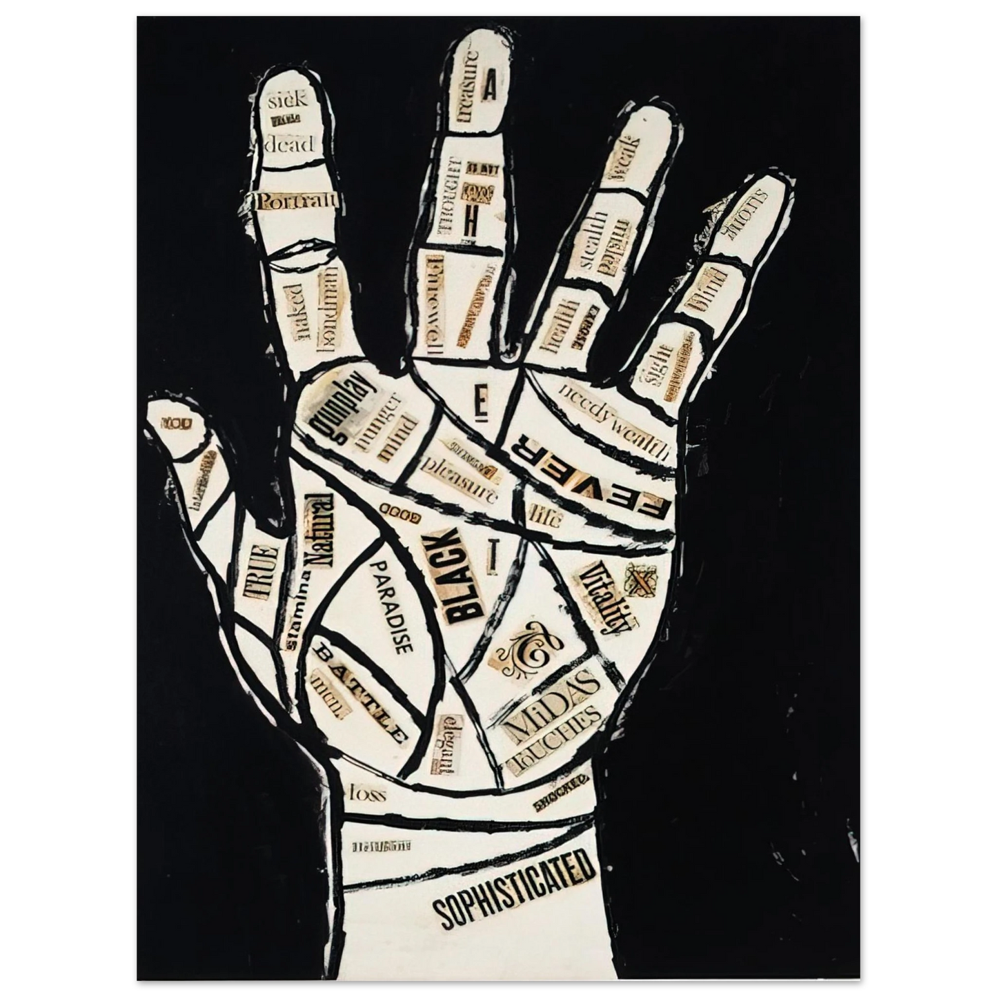 Andy Warhol - Hand Fine Art Poster - 13x18 cm / 5x7 inches
