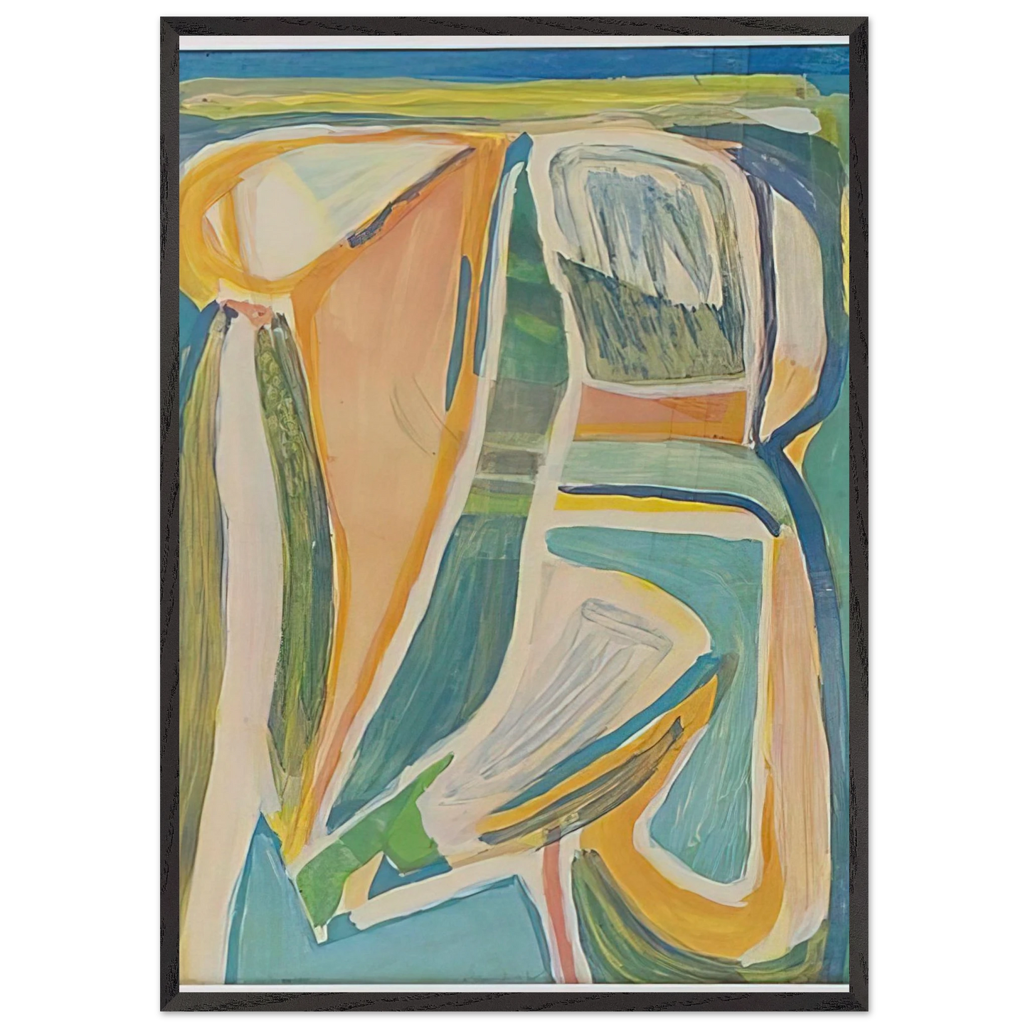 Untitled - Lyrical Abstraction N3 - Bram van Velde Framed Art Print – Black Wooden Frame - Default Title - -Framed Art Print