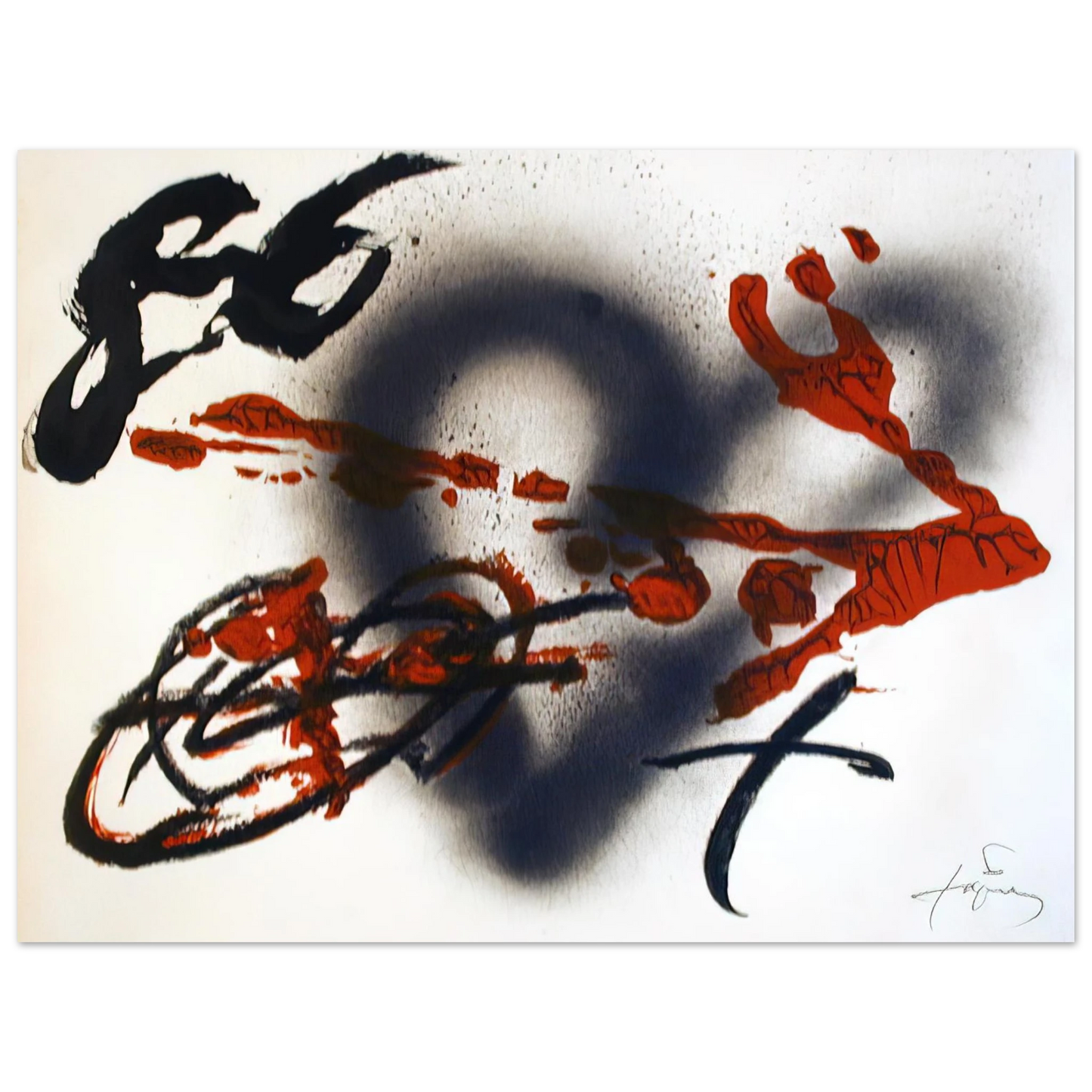 Antoni Tapies - COEUR ET FLECHE 1985 Fine Art Poster - Default Title
