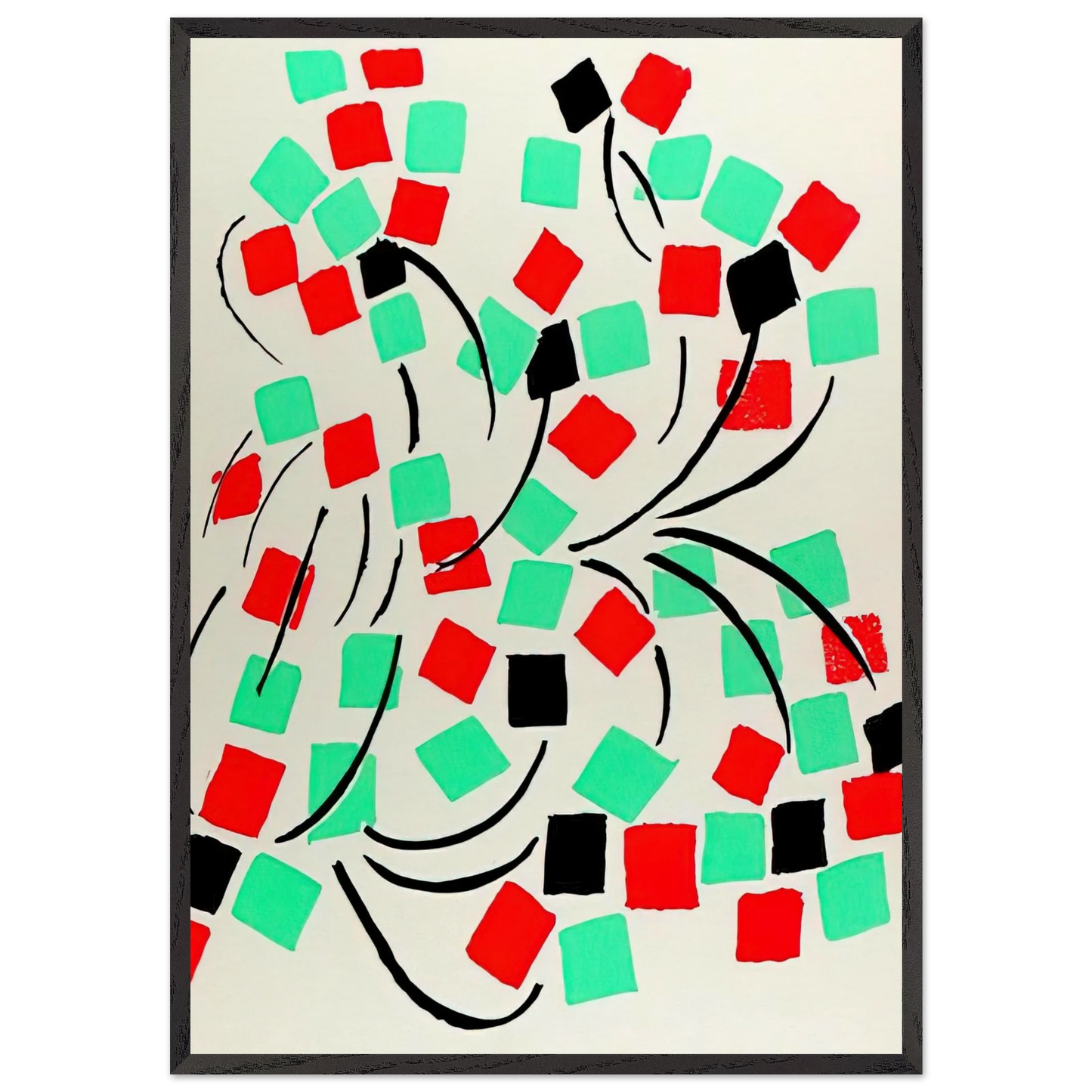COMPOSITION 31 - Sonia Delaunay Framed Art Print – Black Wooden Frame - Default Title - -Framed Art Print
