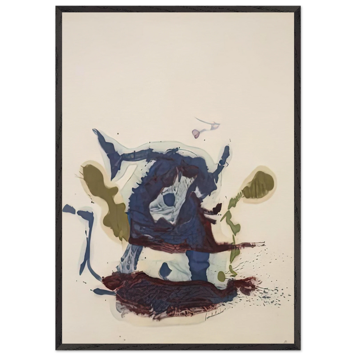 Vessel 1961- - Helen Frankenthaler 70x100 cm / 28x40 inches Framed Art Print – Black Wooden Frame