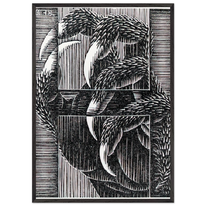 ESCHER 13 - MC Escher 70x100 cm / 28x40 inches Framed Art Print – Black Wooden Frame | Maurits Cornelis Escher Prints