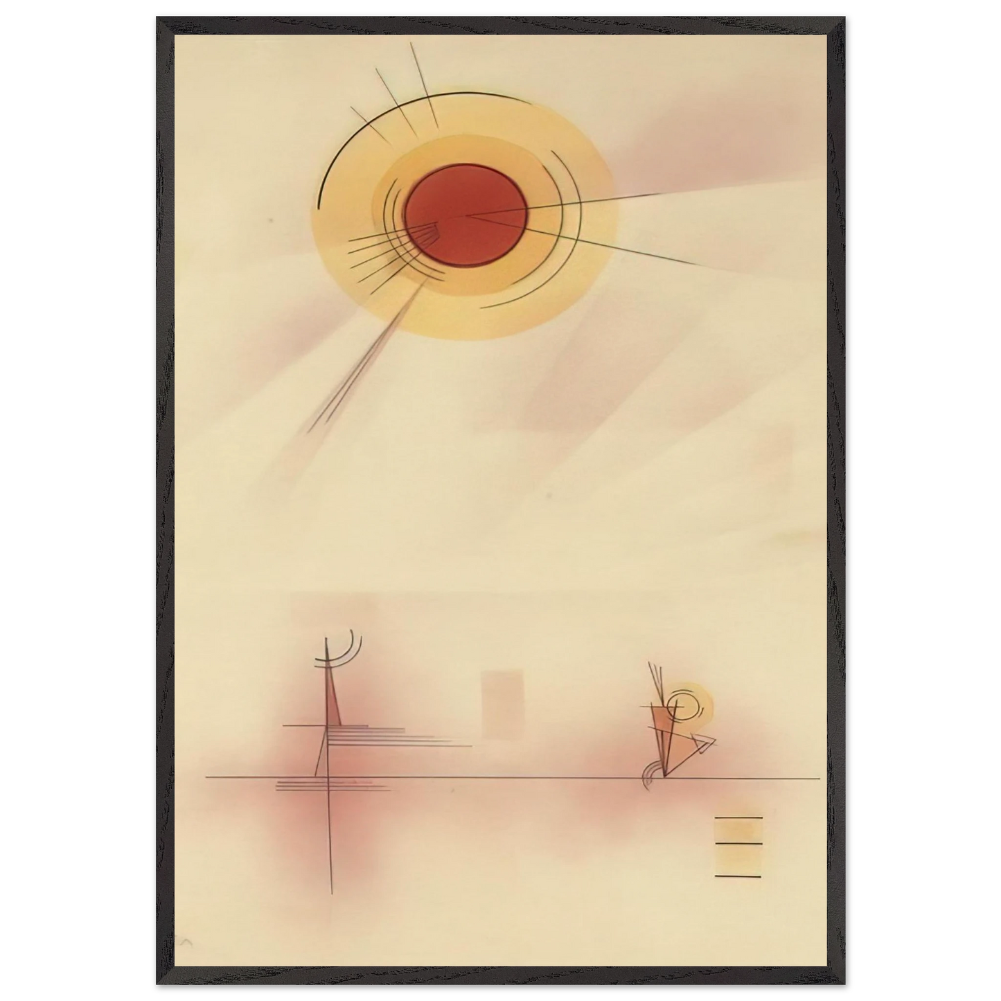 STRAHLEN 1929 - Wassily Kandinsky 70x100 cm / 28x40 inches Framed Art Print – Black Wooden Frame