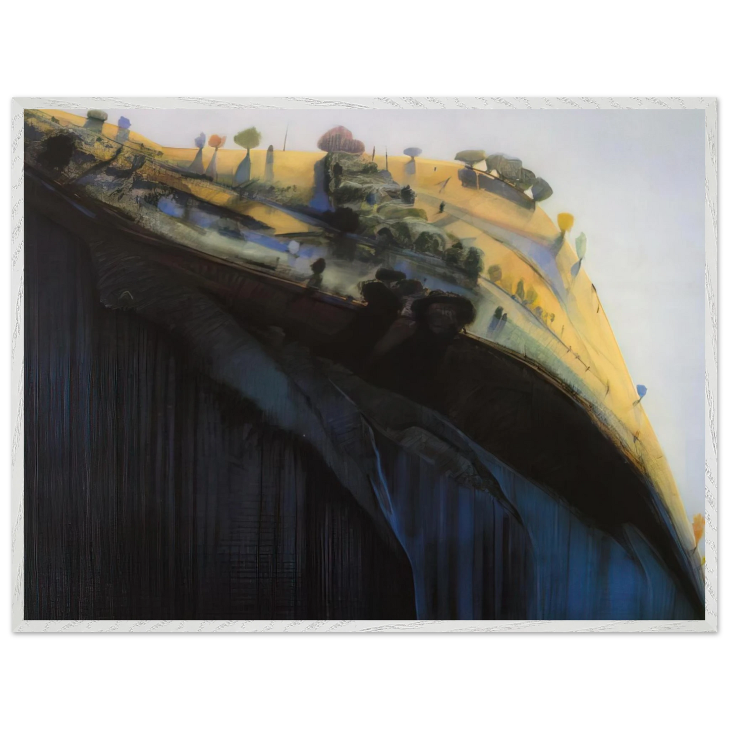 Wayne Thiebaud - Coloma Ridge - 1968 Wall Art - 60x80 cm / 24x32 inches - Premium Wooden Framed Poster With Fine Art Paper-canvas - Wood frame