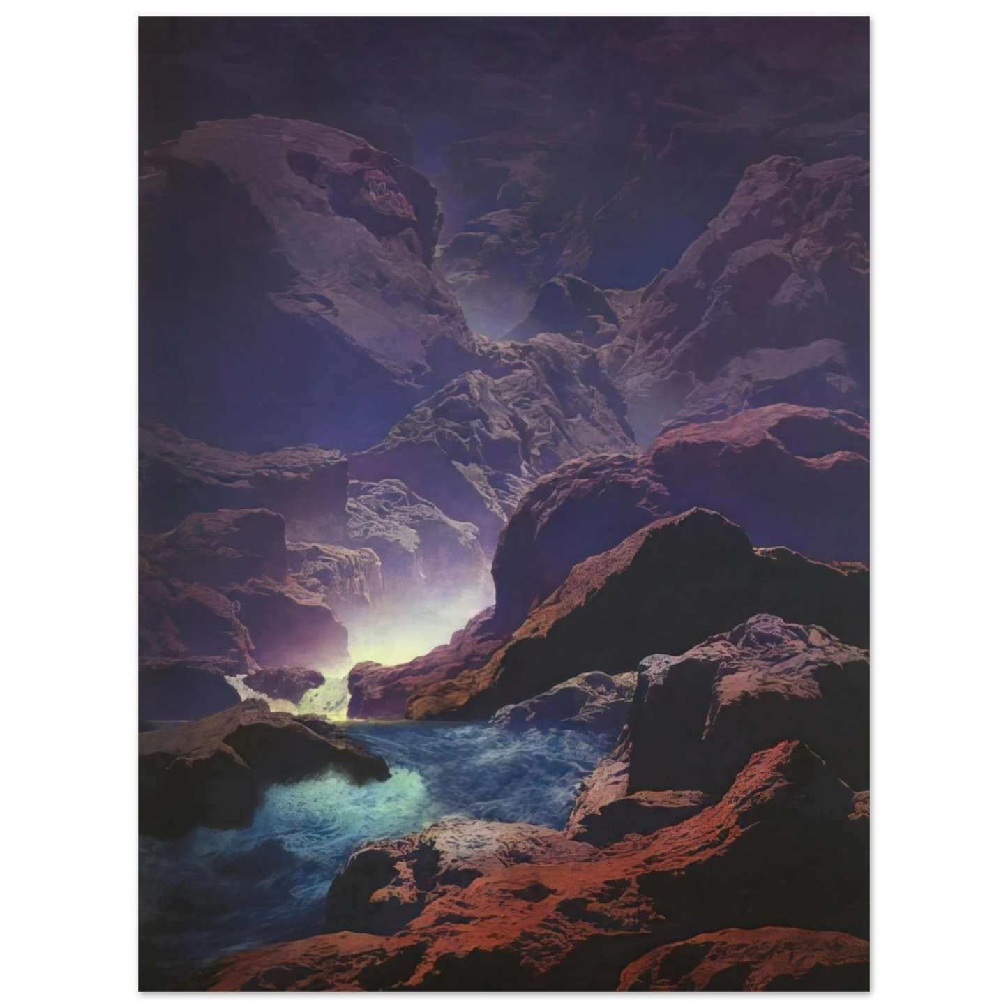 Maxfield Parrish - Moonlight Wall Art - 21x29.7 cm / 8x12" - Fine Art Poster-canvas - -