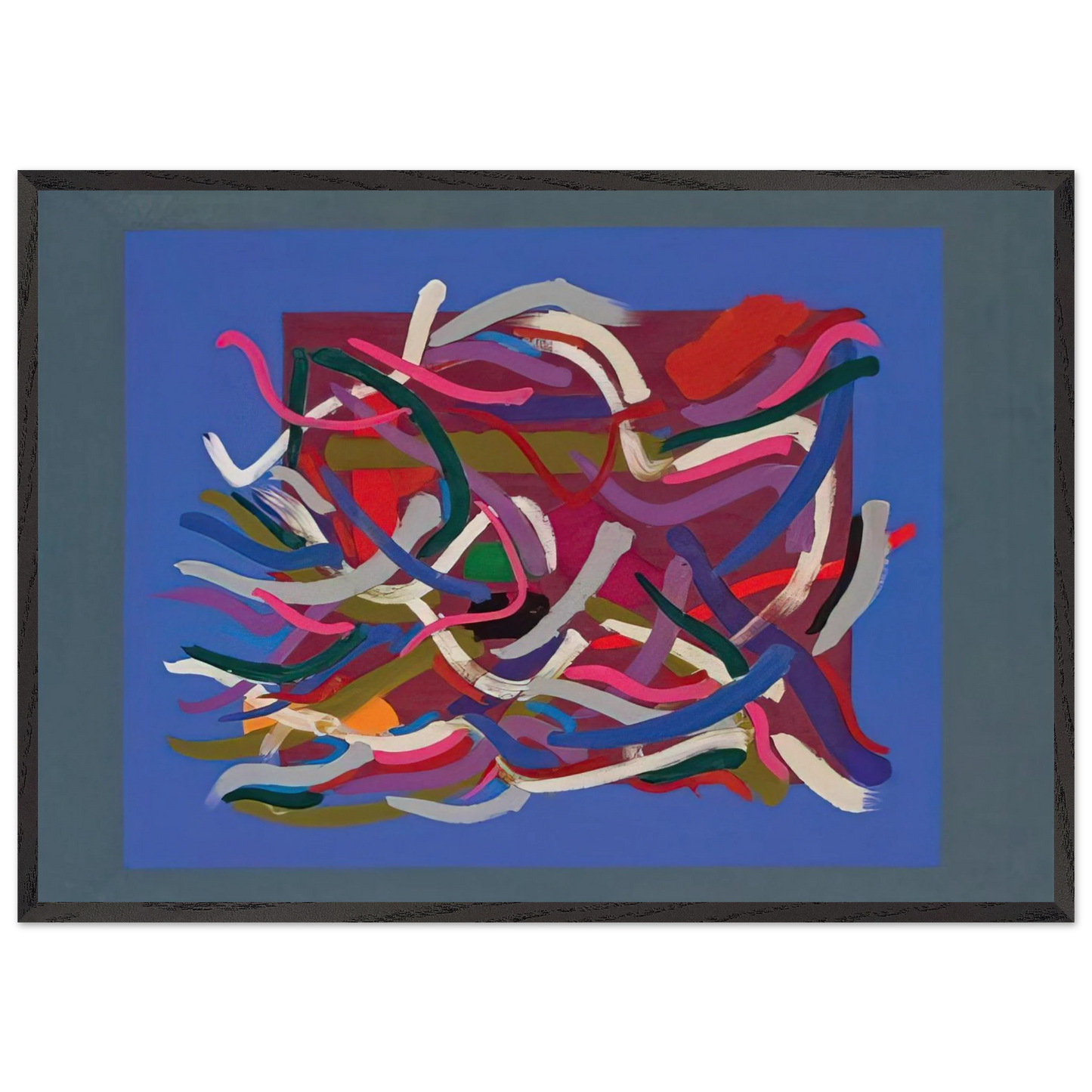 Blue Green Ground - 1961 - John Ferren 70x100 cm / 28x40 inches Framed Art Print – Black Wooden Frame