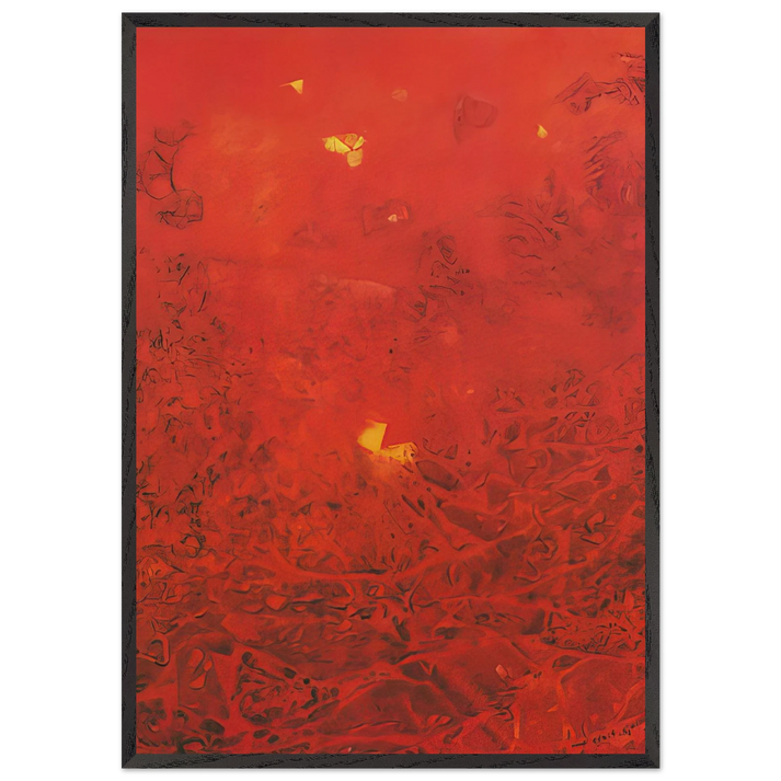 Le jardin de la France - Max Ernst 70x100 cm / 28x40 inches Framed Art Print – Black Wooden Frame