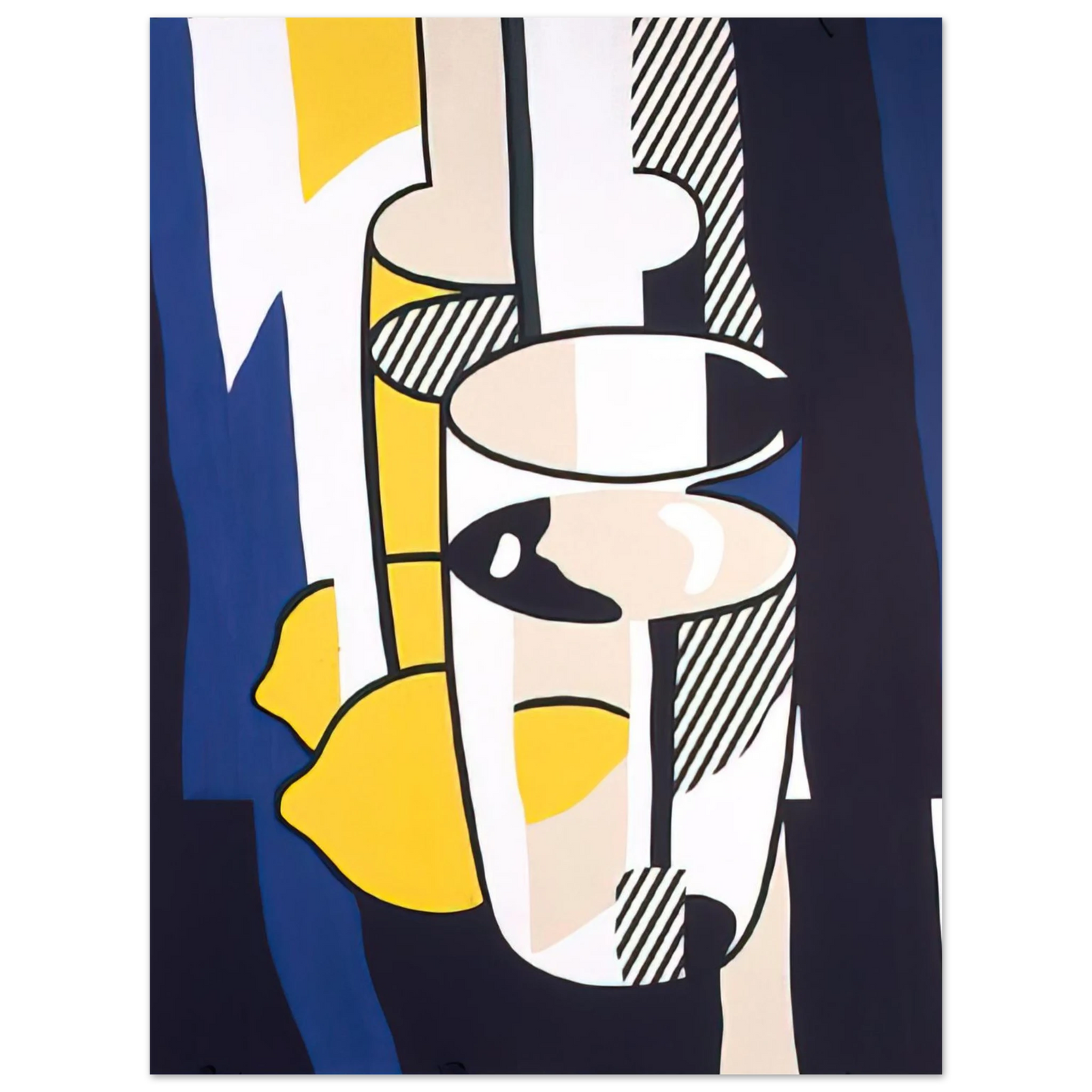 Roy Lichtenstein - GLASS AND LEMON IN A MIRROR 1974 Fine Art Poster - Default Title