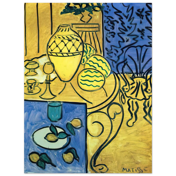 Henri Matisse - INTERIOR IN YELLOW 1946 75x100 cm / 30x40inches Fine Art Poster