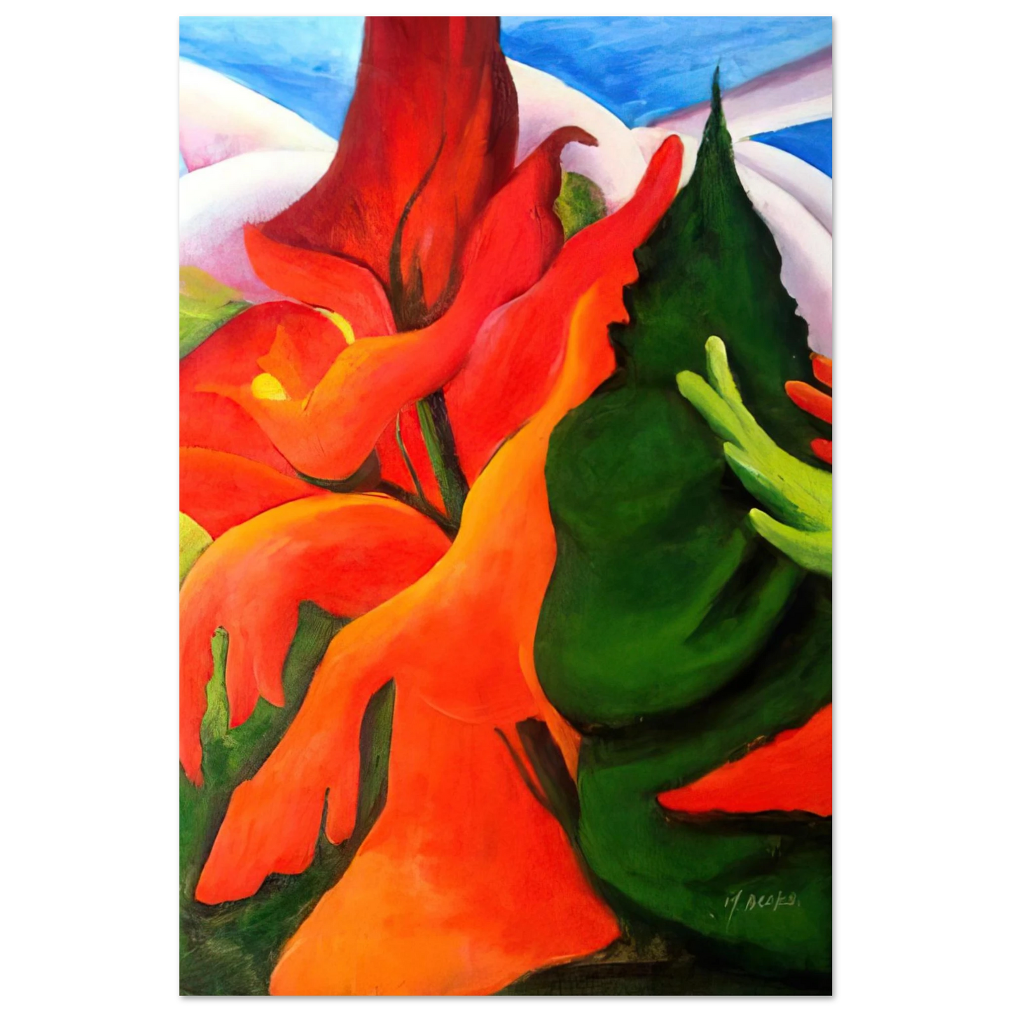 Georgia O'Keeffe - Melting Volcano Fine Art Poster - 75x100 cm / 30x40 inches