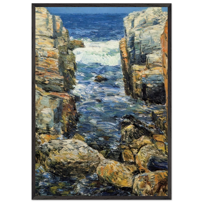 The South Gorge Appledore Isles of Shoals - Childe Hassam 70x100 cm / 28x40 inches Framed Art Print – Black Wooden Frame