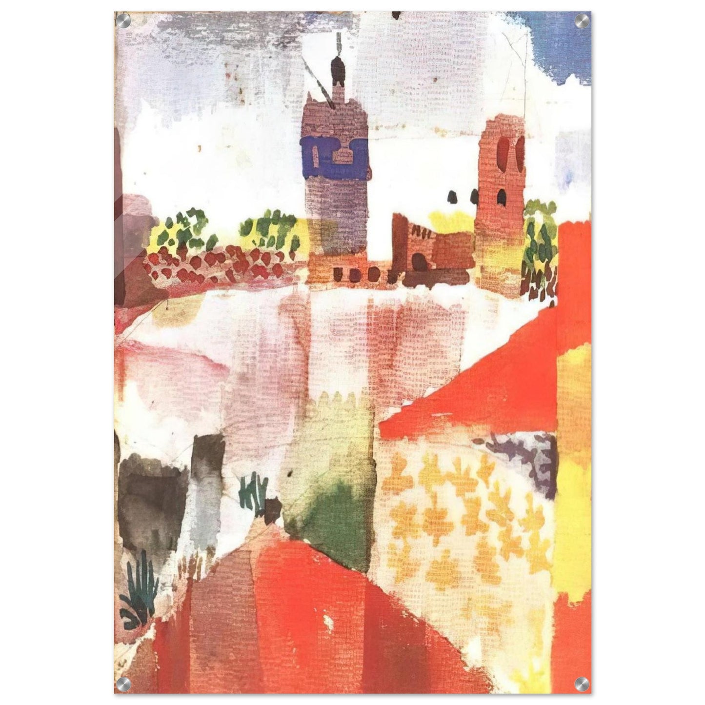 HAMMAMET WITH MOSQUE 1914 - Paul Klee Acrylic Print - 70x100 cm / 28x40″ inches