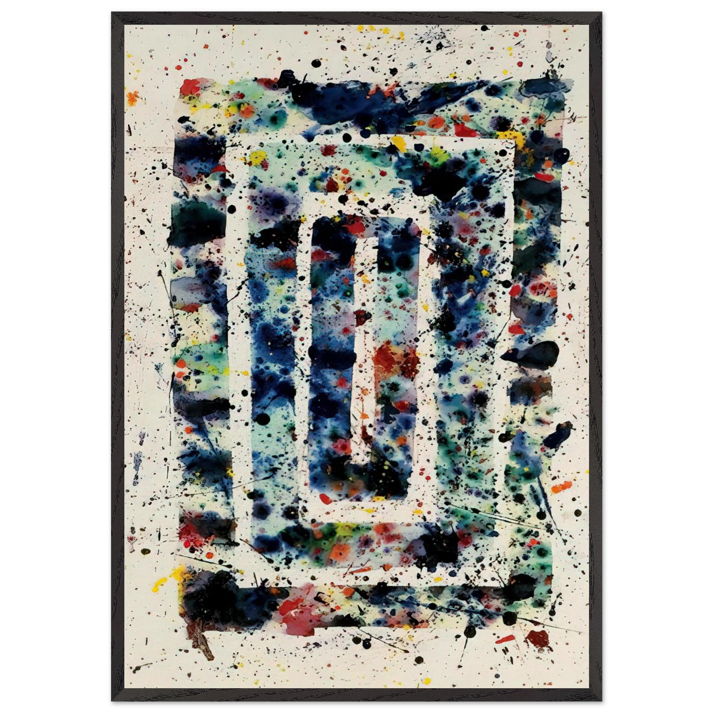 Untitled SF75-102 - Sam Francis Framed Art Print – Black Wooden Frame - Default Title - -Framed Art Print