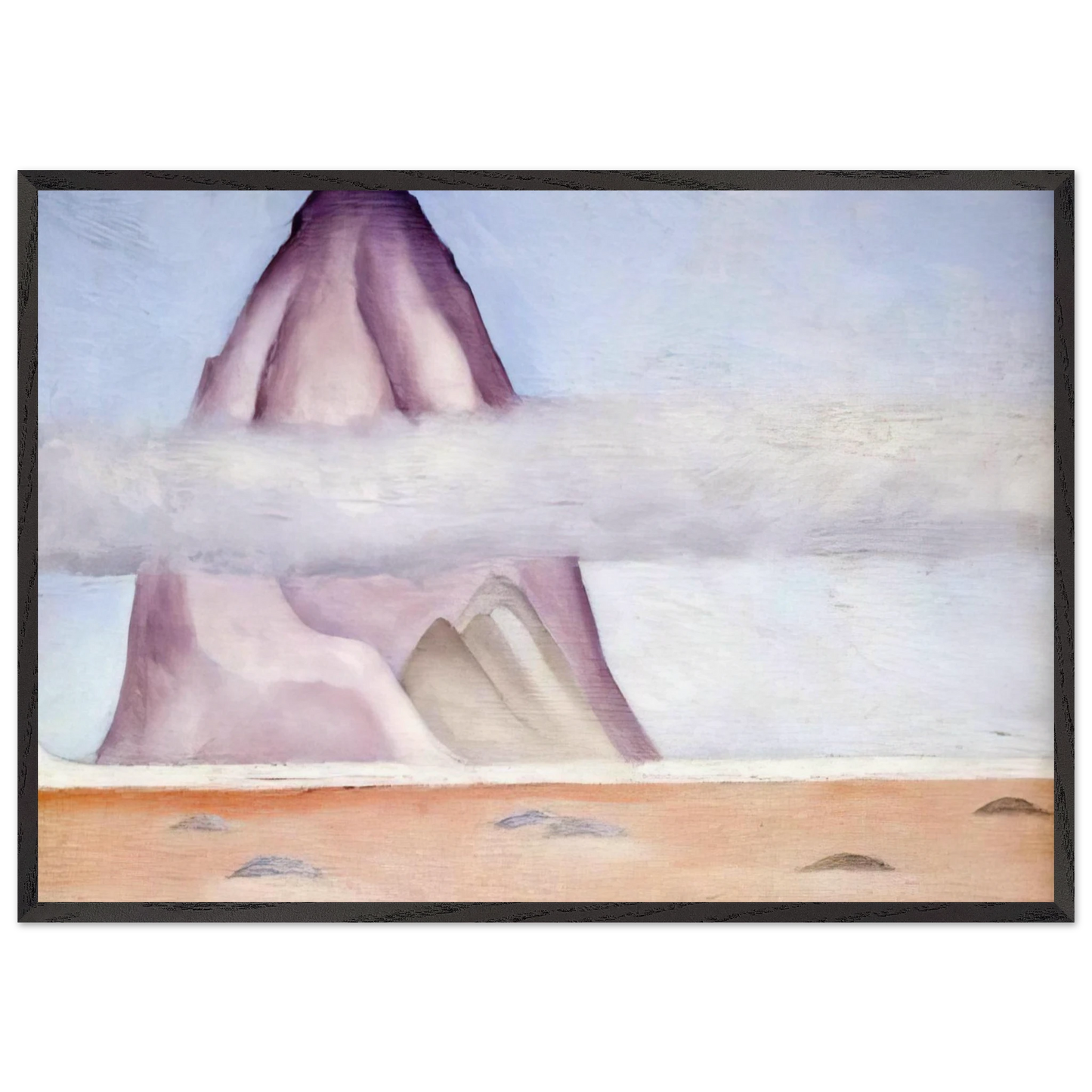 Misty - A Memory - Georgia OKeeffe 70x100 cm / 28x40 inches Framed Art Print – Black Wooden Frame