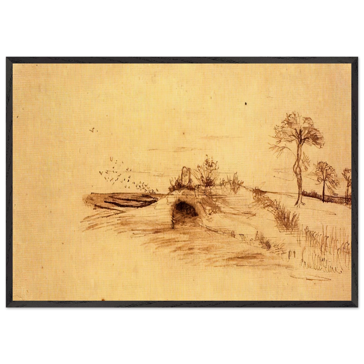 The Cave of Machpelah - Vincent van Gogh Framed Art Print – Black Wooden Frame - Default Title - -Framed Art Print