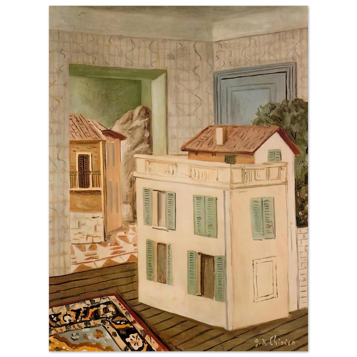 Giorgio de Chirico - THE HOUSE IN THE HOUSE 75x100 cm / 30x40inches Fine Art Poster