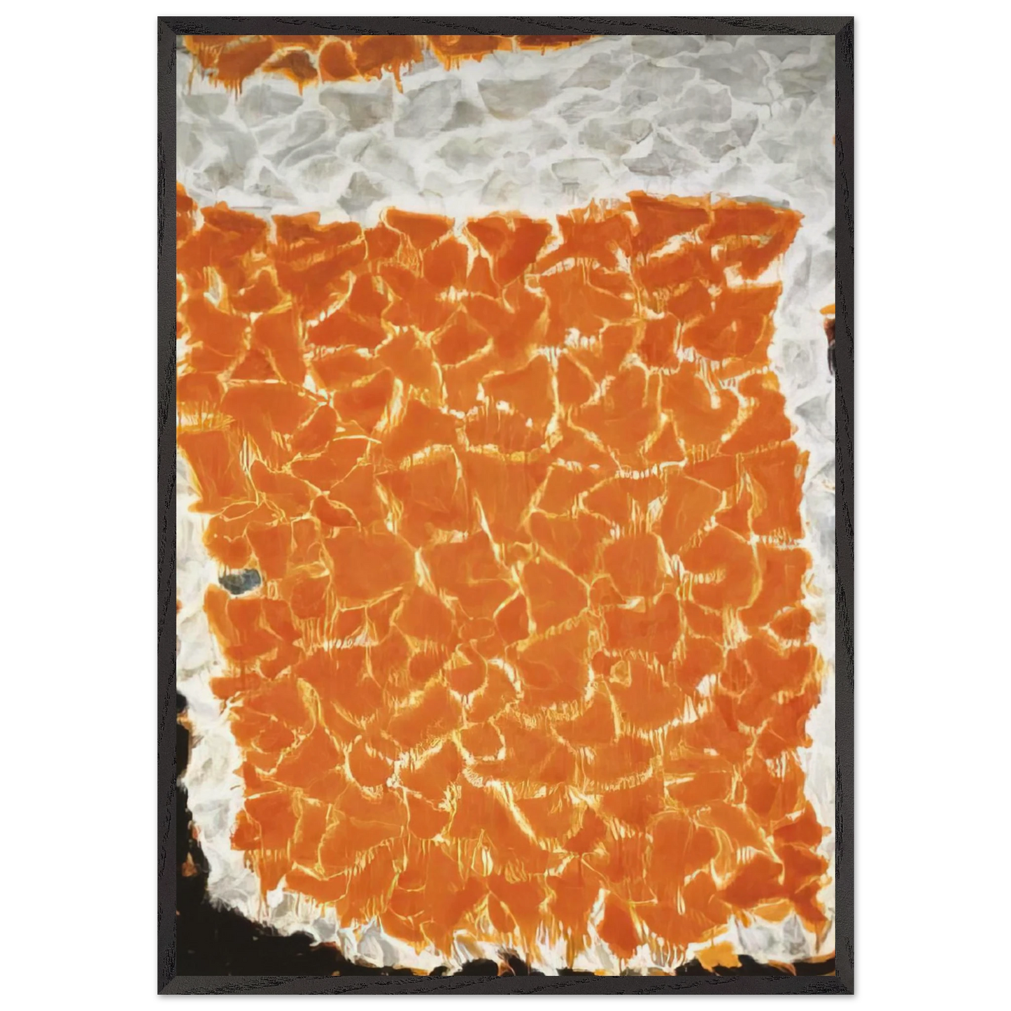 Big Orange - Sam Francis 70x100 cm / 28x40 inches Framed Art Print – Black Wooden Frame