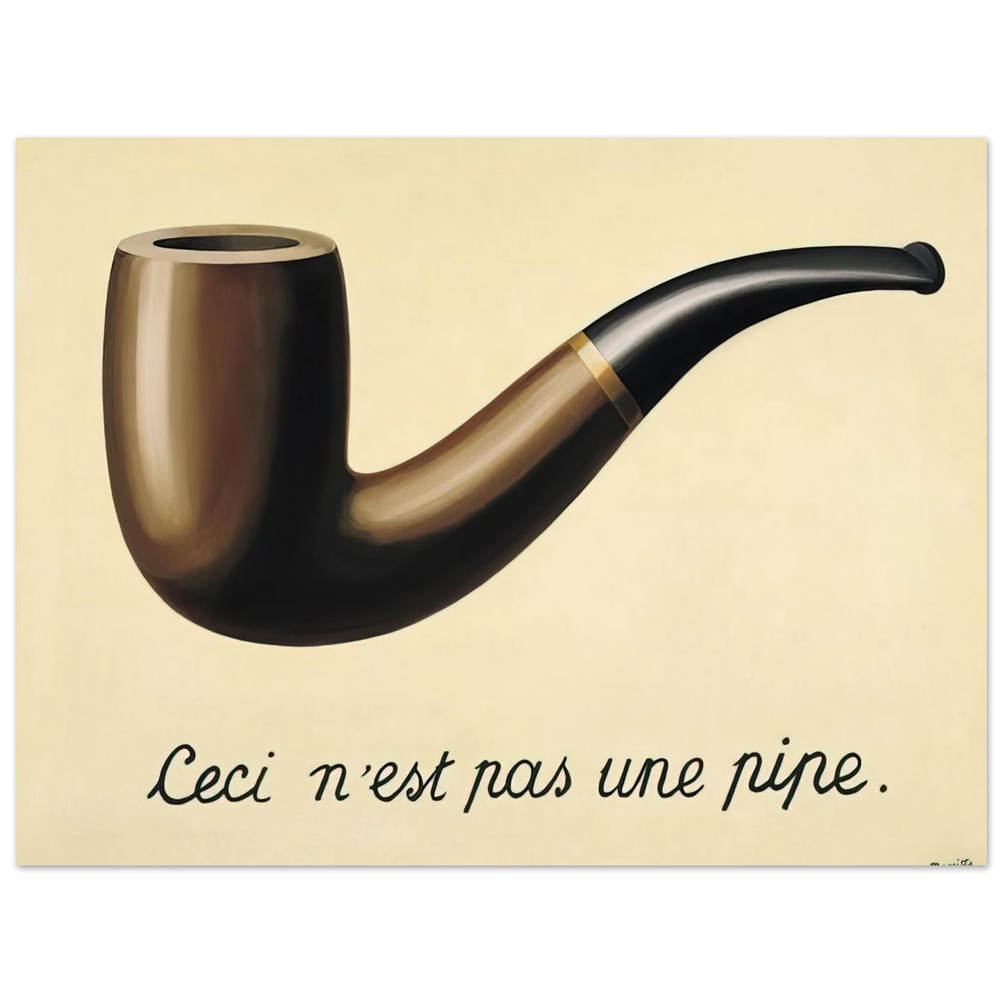 Rene Magritte - THE TREACHERY OF IMAGES THIS IS NOT A PIPE 1948 Fine Art Poster - Default Title