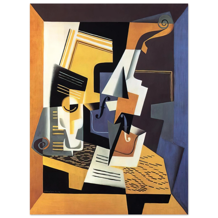 Juan Gris - VIOLIN AND GLASS 1918 75x100 cm / 30x40inches Fine Art Poster