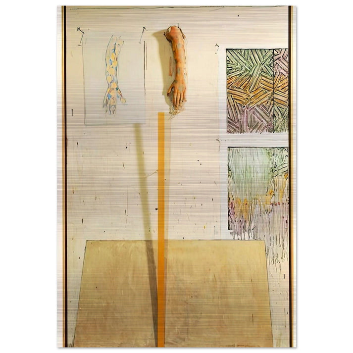 IN THE STUDIO - Jasper Johns Brushed Aluminum Print - 70x100 cm / 28x40 inches | Jasper Johns Aluminum Print | Jasper Johns Prints