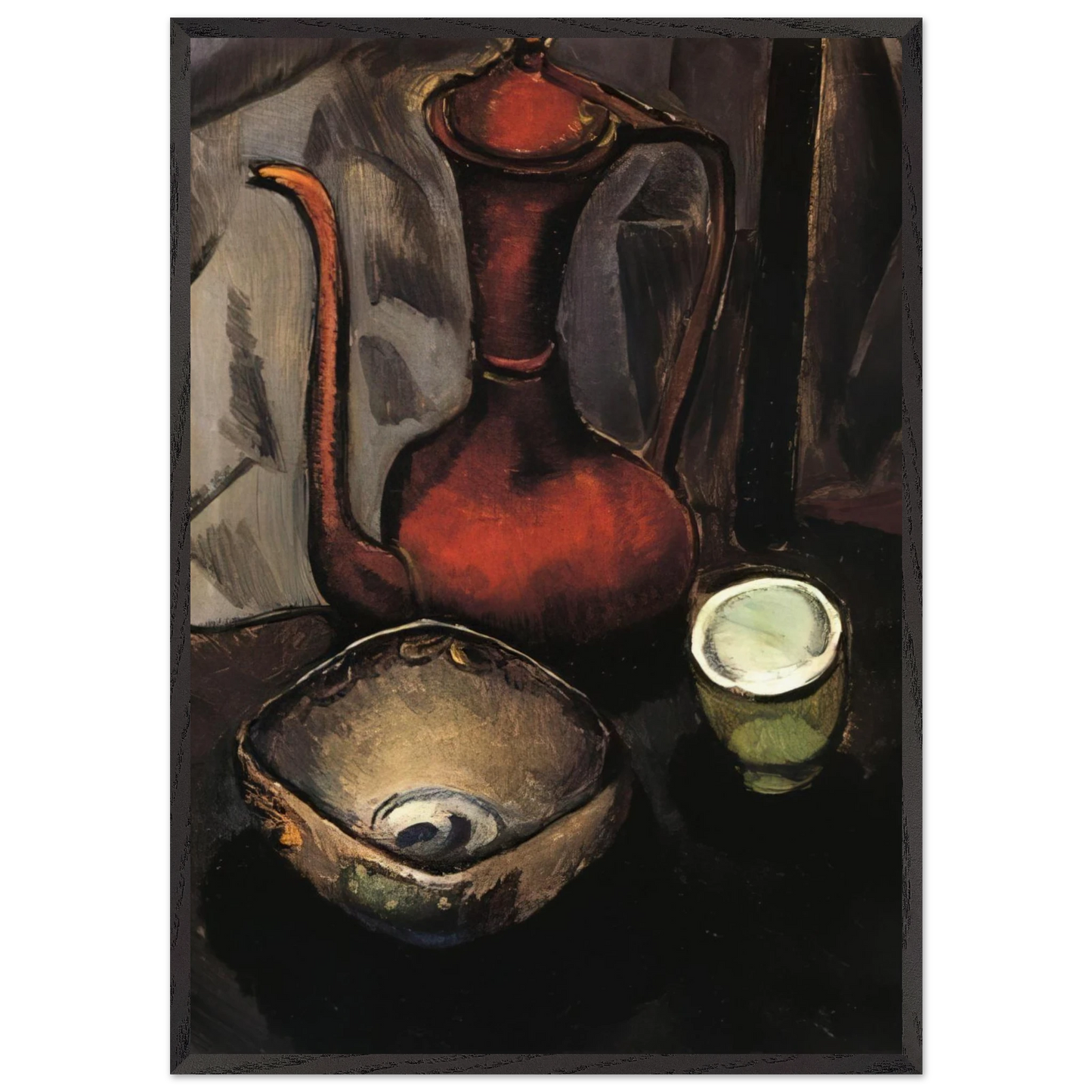 STILL LIFE WITH RED TEA KETTLE - Man Ray 70x100 cm / 28x40 inches Framed Art Print – Black Wooden Frame