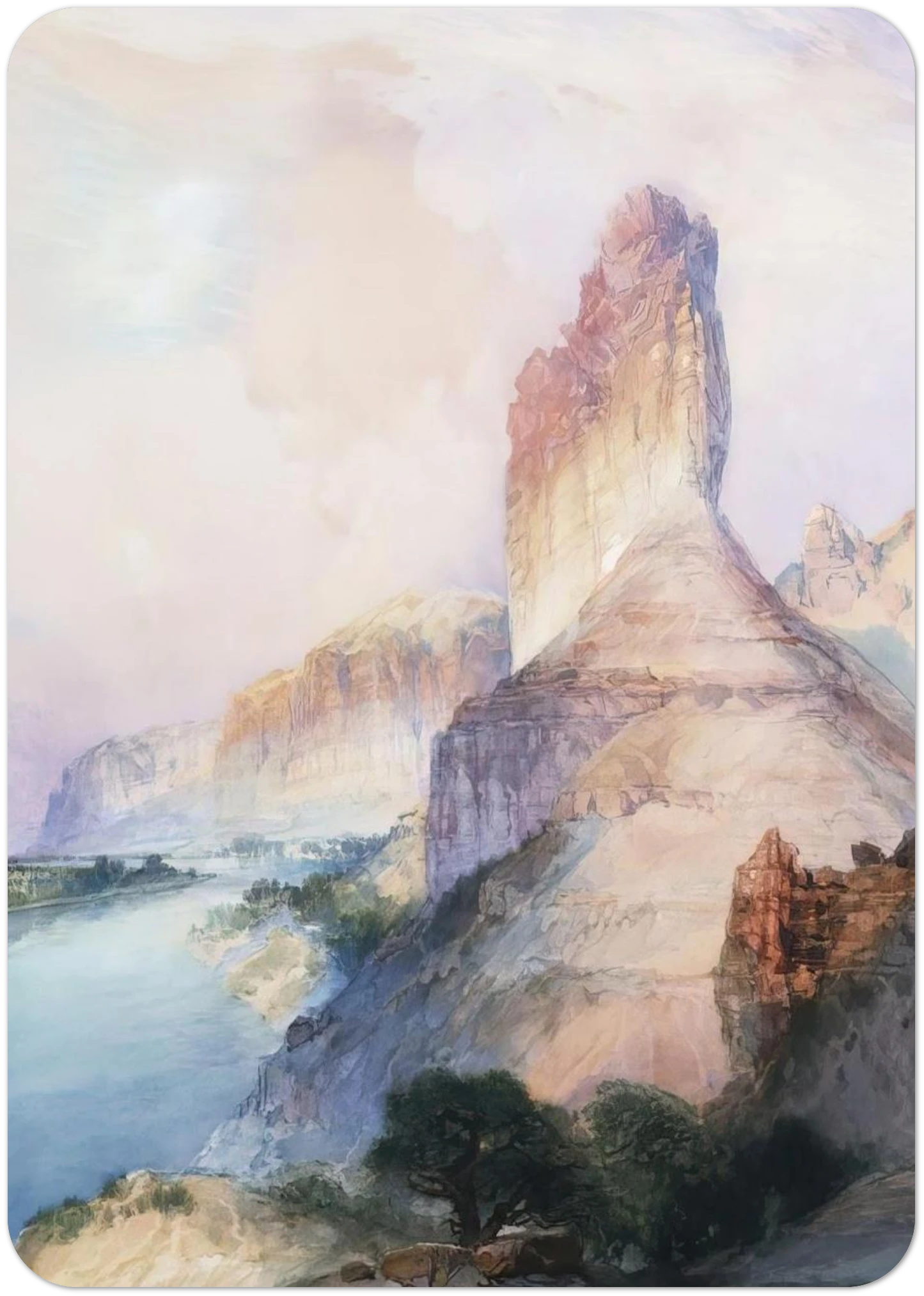 Butte Green River Wyoming By Thomas Moran Pack of 10 Post Cards | Thomas Moran Post Cards | A6 (10.5 x 14.8 cm) - 4.1 x 5.8 inches