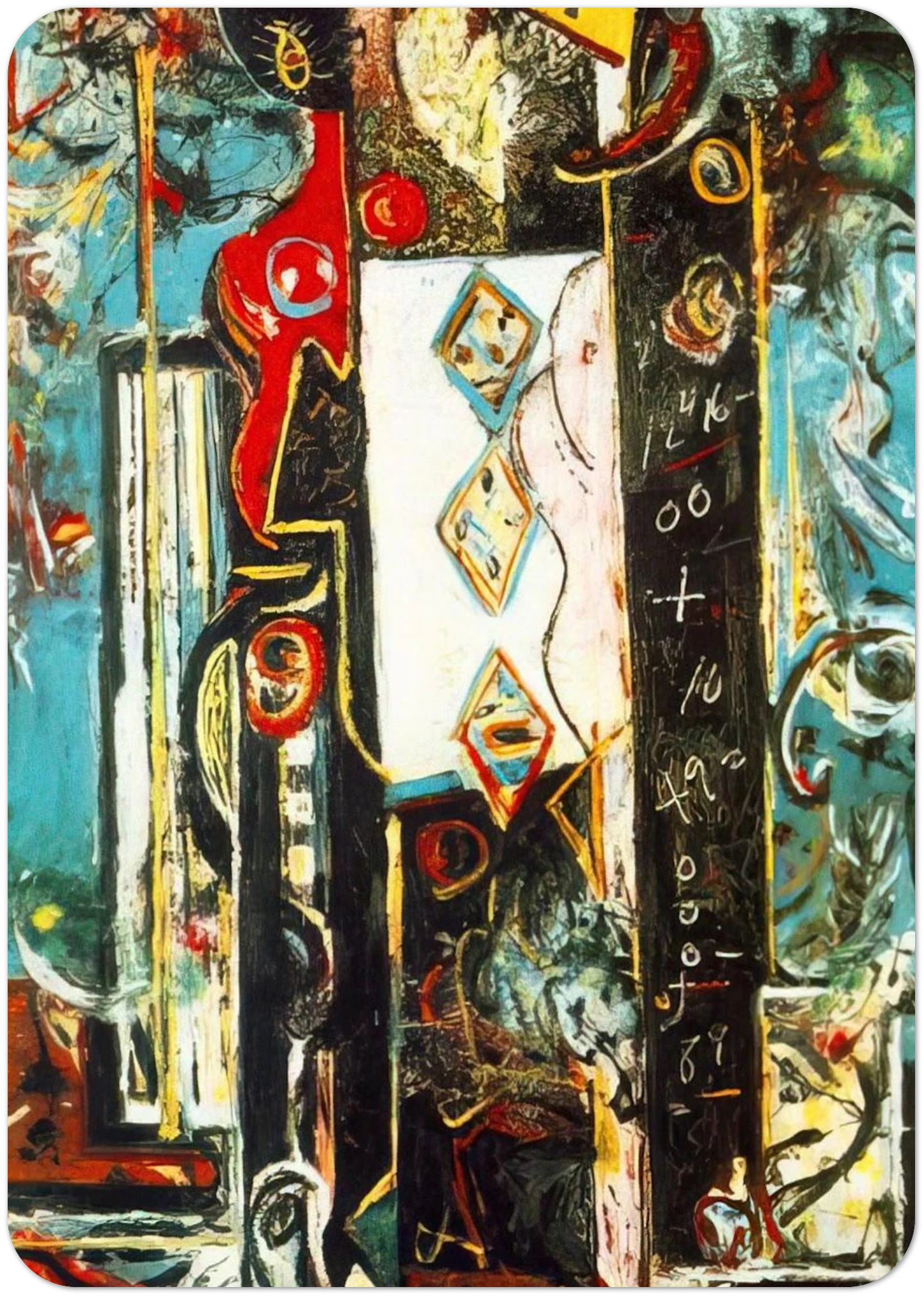 MALE AND FEMALE By Jackson Pollock Pack of 10 Post Cards | Jackson Pollock Post Cards | A6 (10.5 x 14.8 cm) - 4.1 x 5.8 inches