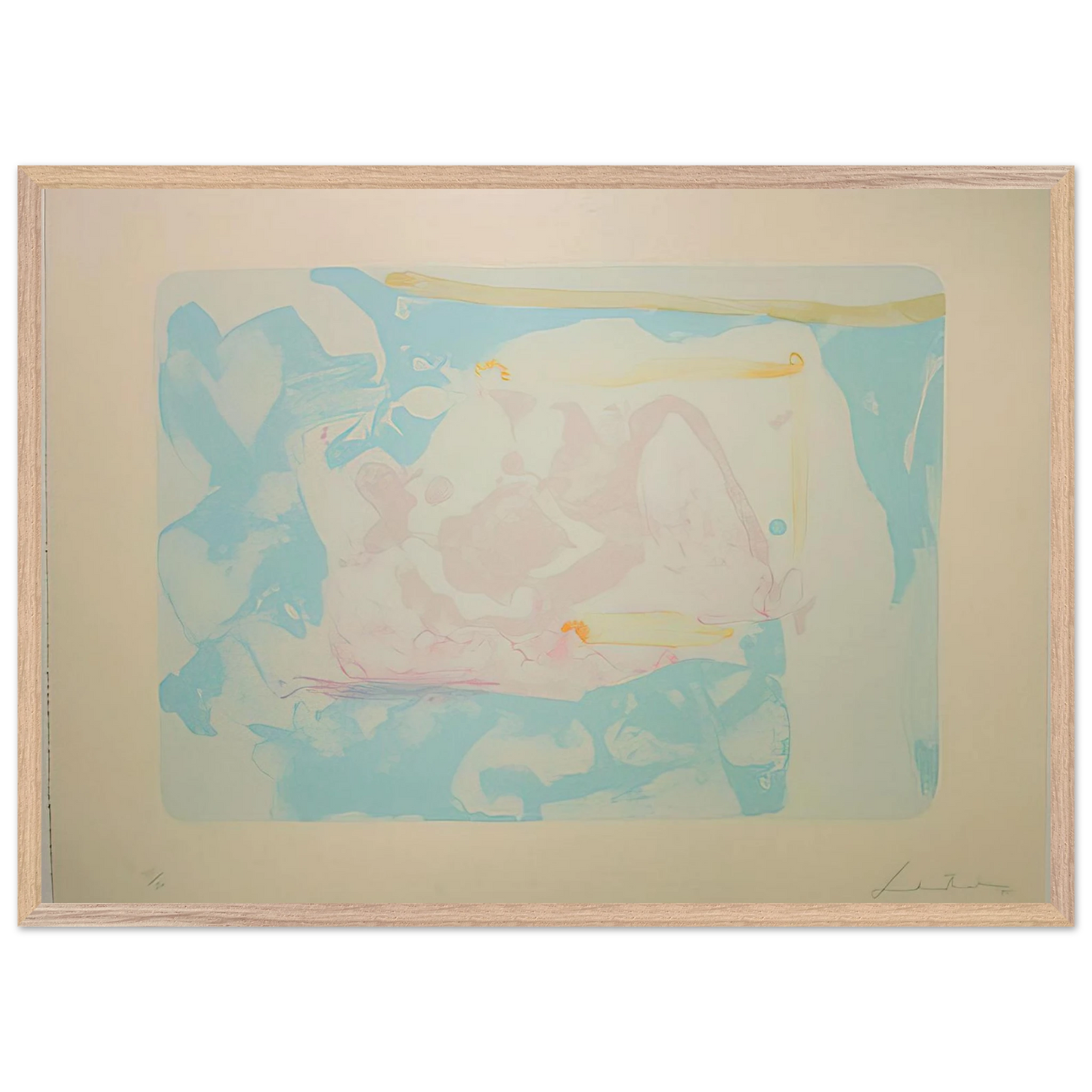 Helen Frankenthaler - Reflections III - 1995 Wall art - A2 (42 x 59.4 cm) - Premium Wooden Framed Poster With Fine Art Paper - Black frame
