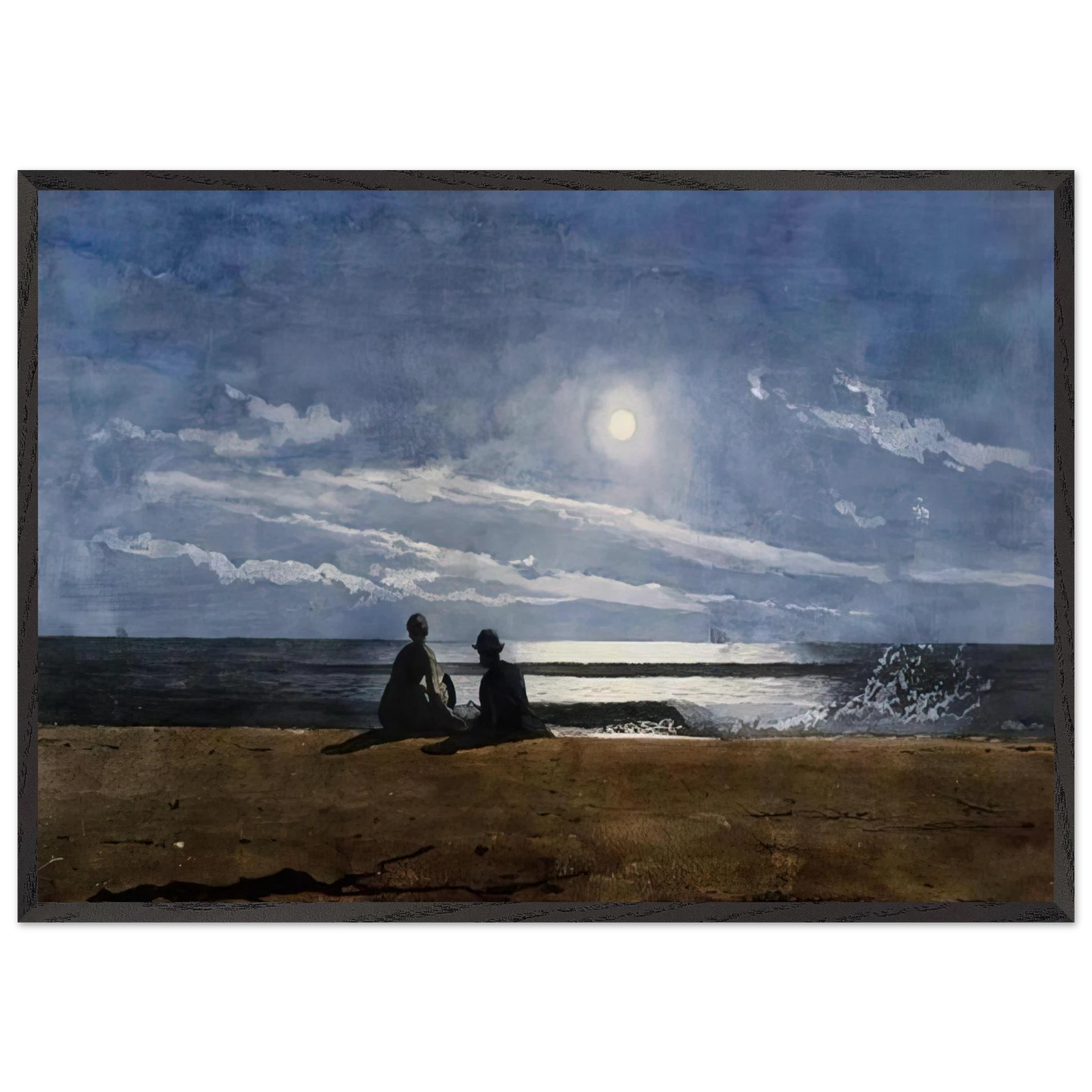 Moonlight N3 - Winslow Homer 70x100 cm / 28x40 inches Framed Art Print – Black Wooden Frame