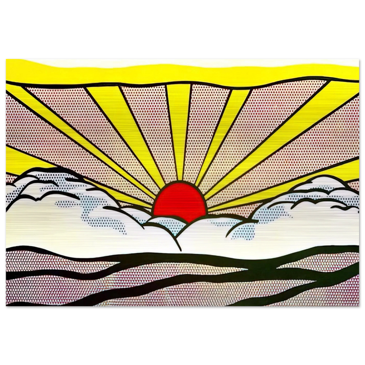 SUNRISE 1965 - Roy Lichtenstein Brushed Aluminum Print - 70x100 cm / 28x40 inches | Roy Lichtenstein Aluminum Print | Roy Lichtenstein Prints