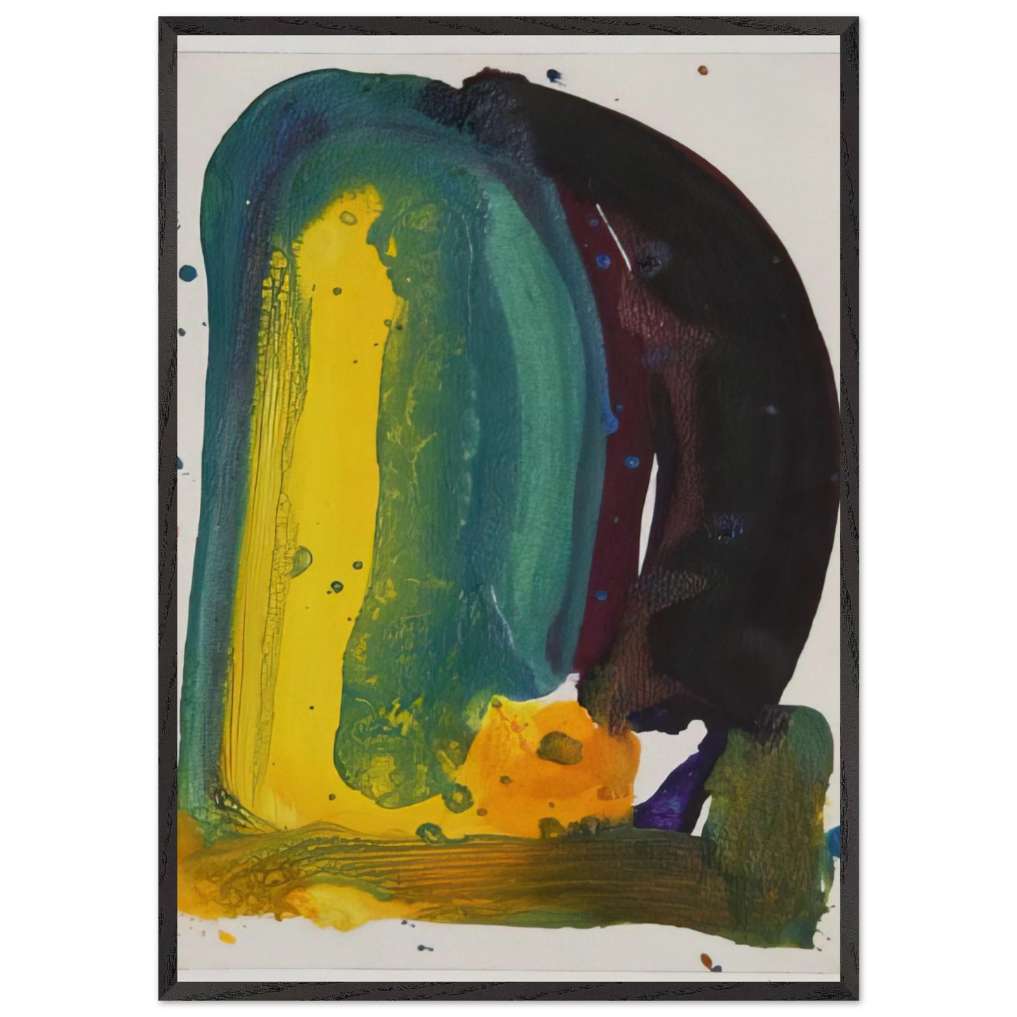 Sculpture Drawing SF64-571 - Sam Francis 70x100 cm / 28x40 inches Framed Art Print – Black Wooden Frame