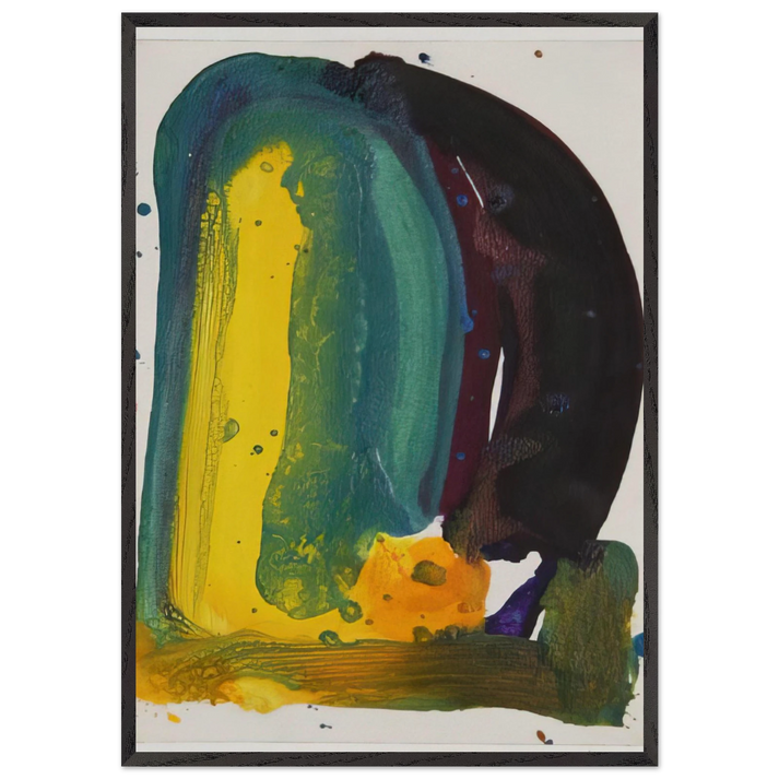 Sculpture Drawing SF64-571 - Sam Francis 70x100 cm / 28x40 inches Framed Art Print – Black Wooden Frame