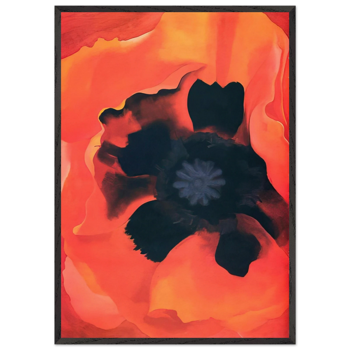 Poppy 2 - Georgia OKeeffe 70x100 cm / 28x40 inches Framed Art Print – Black Wooden Frame